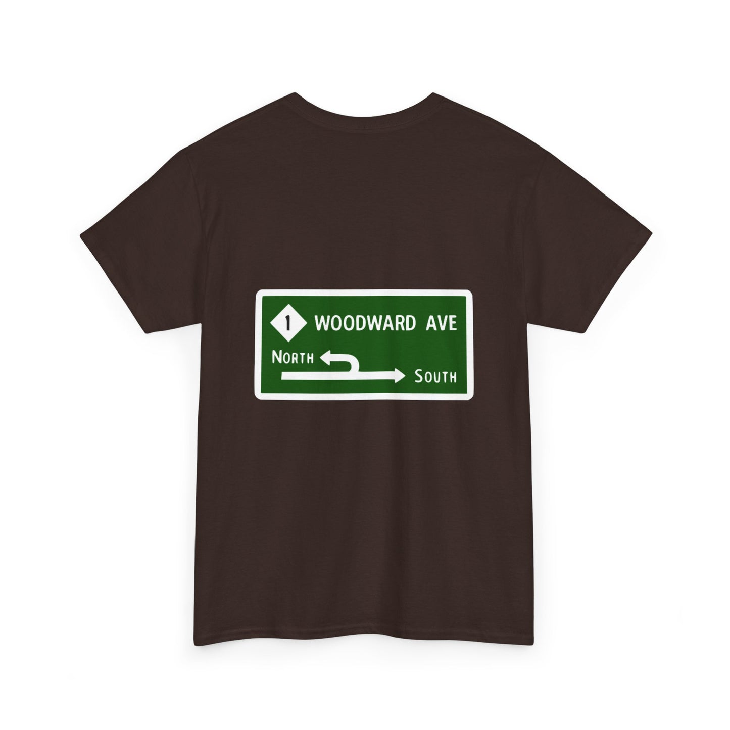 Woodward Avenue M1 Street Sign Michigan Dream Cruise Unisex Heavy Cotton Tee Shirt