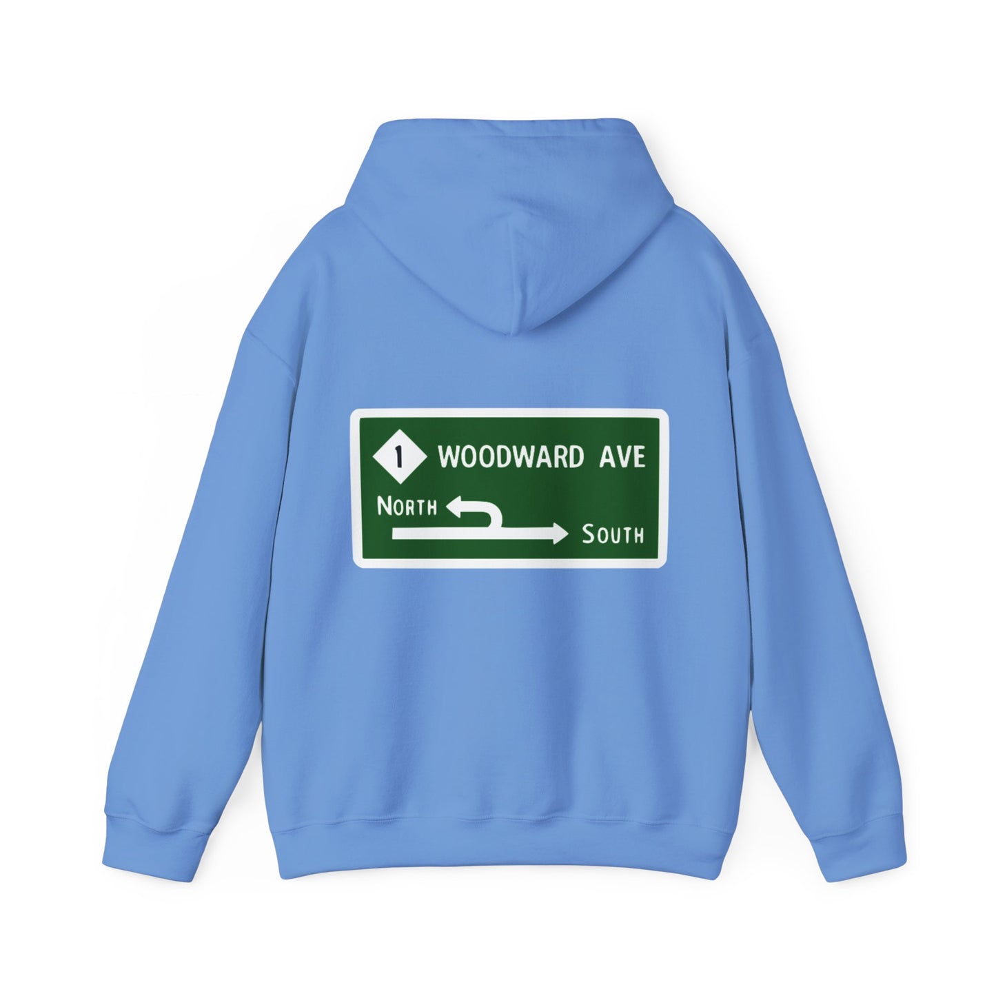 Woodward Ave M1 Michigan Street Sign Hoodie Hooded Sweatshirt Woodward Dream Cruise