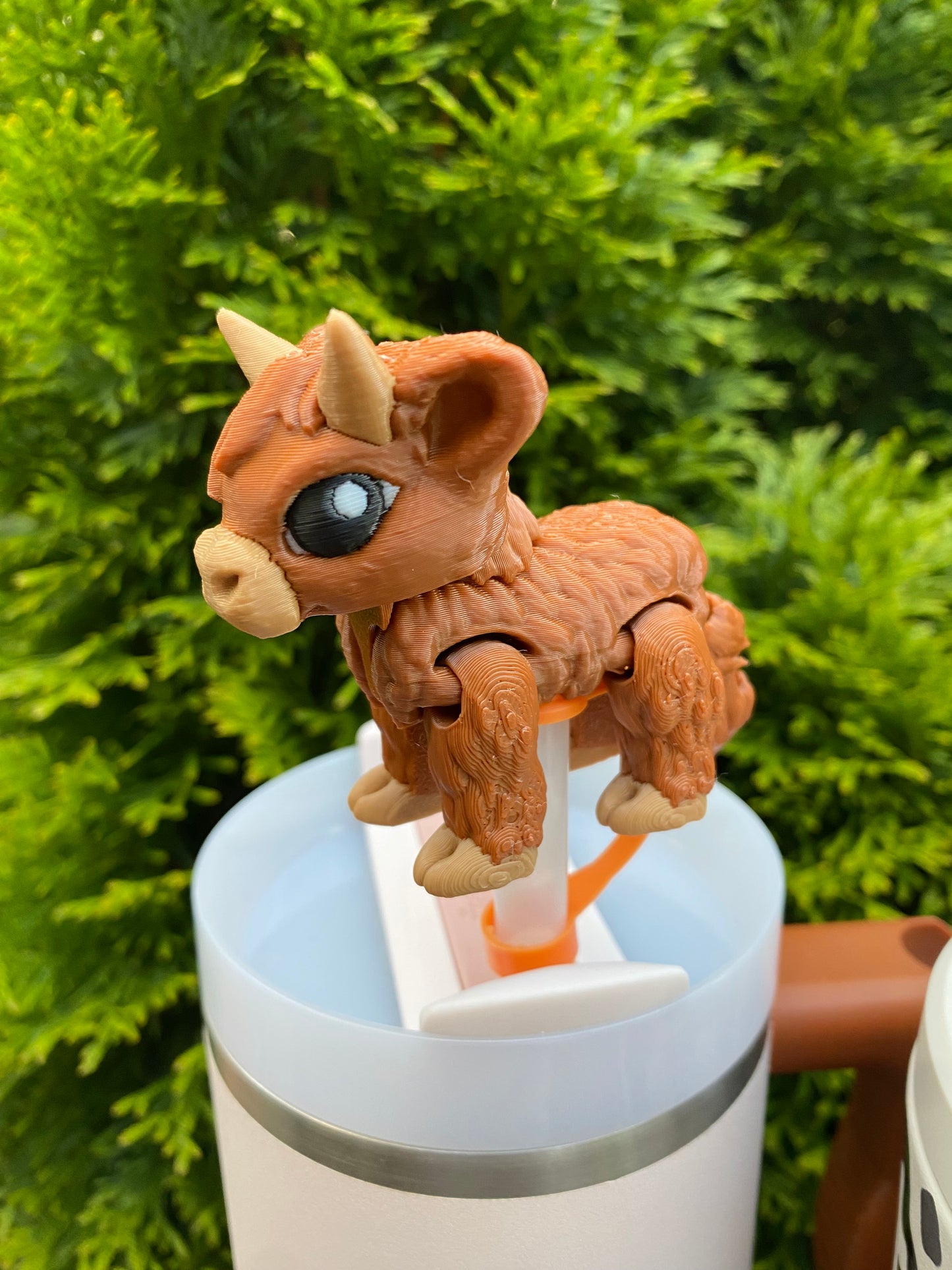 Highland Cattle Straw Topper/ Charm for Stanely Tumblers and other 9.5mm Straws
