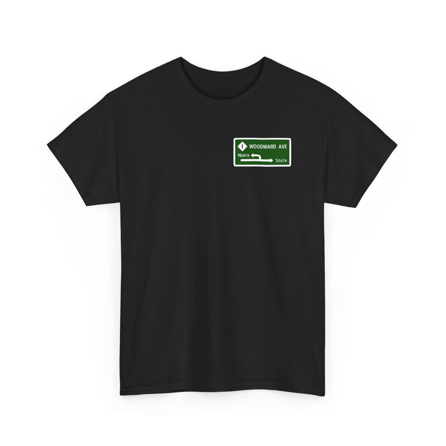 Woodward Avenue M1 Street Sign Michigan Dream Cruise Unisex Heavy Cotton Tee Shirt