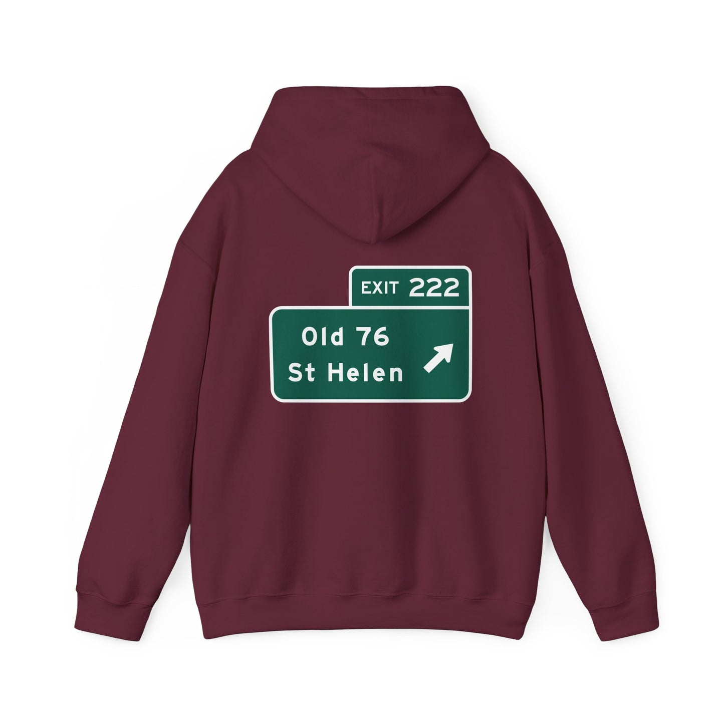 Exit 222 Old 76 St Helen Michigan Exit Sign Hoodie Hooded Sweatshirt