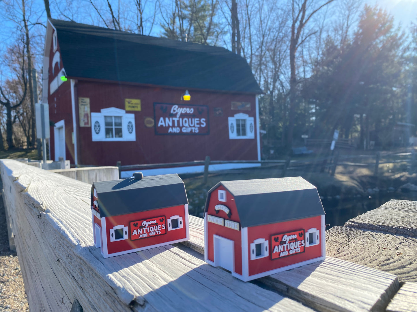 Byers Country Store Homestead Barn Commerce Twp. Michigan Duck Farm Miniature Replica Desk/Tree Ornaments