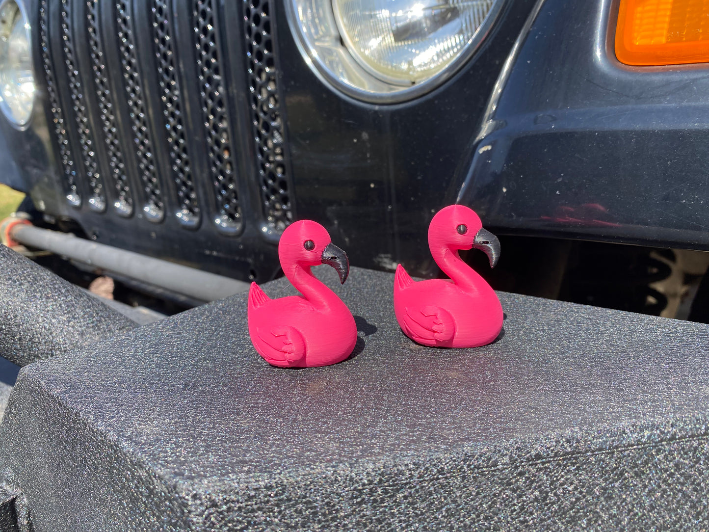 Flamingo Duck Miniature Figurine For Jeep Wrangler Dashboard