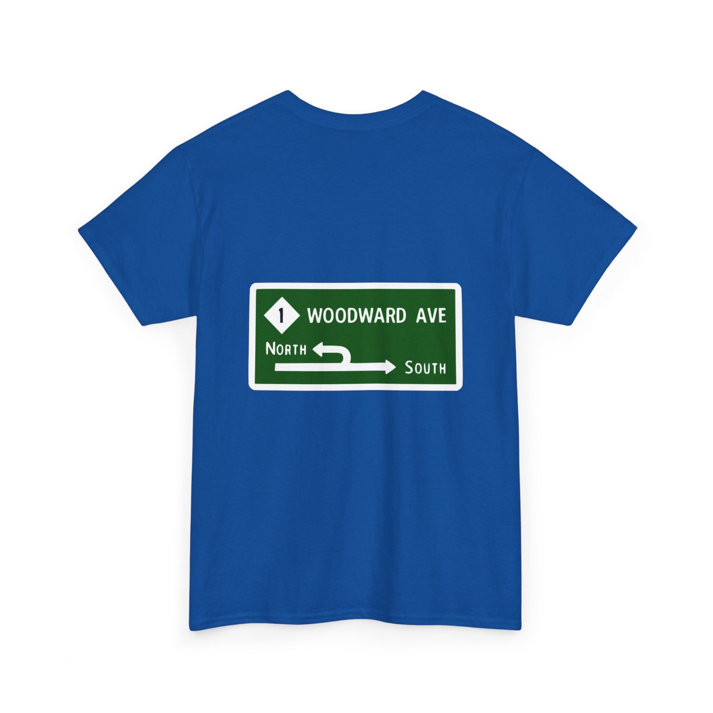 Woodward Avenue M1 Street Sign Michigan Dream Cruise Unisex Heavy Cotton Tee Shirt