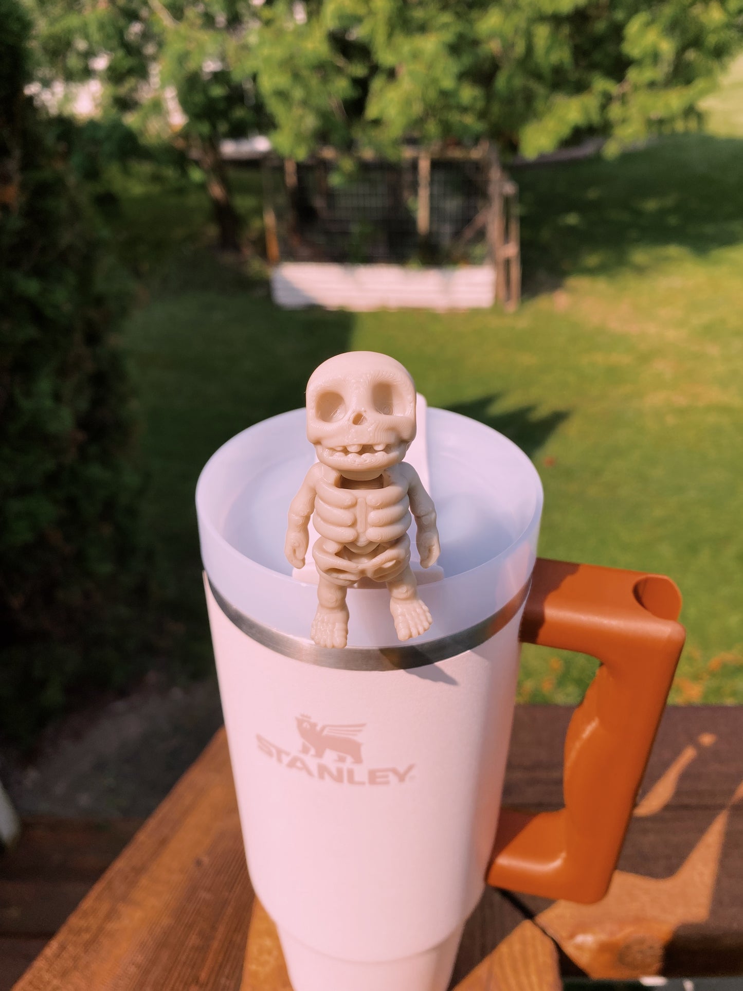 Cute Skeleton Straw Topper/ Charms For Stanley Tumblers and other 9.5mm Straws 3D Printed Halloween Charms Spooky Scary Toppers