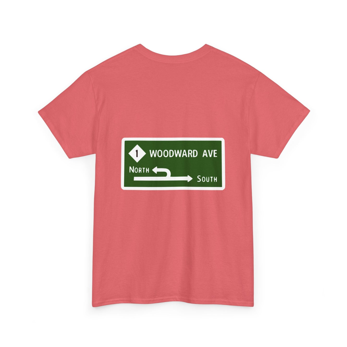 Woodward Avenue M1 Street Sign Michigan Dream Cruise Unisex Heavy Cotton Tee Shirt