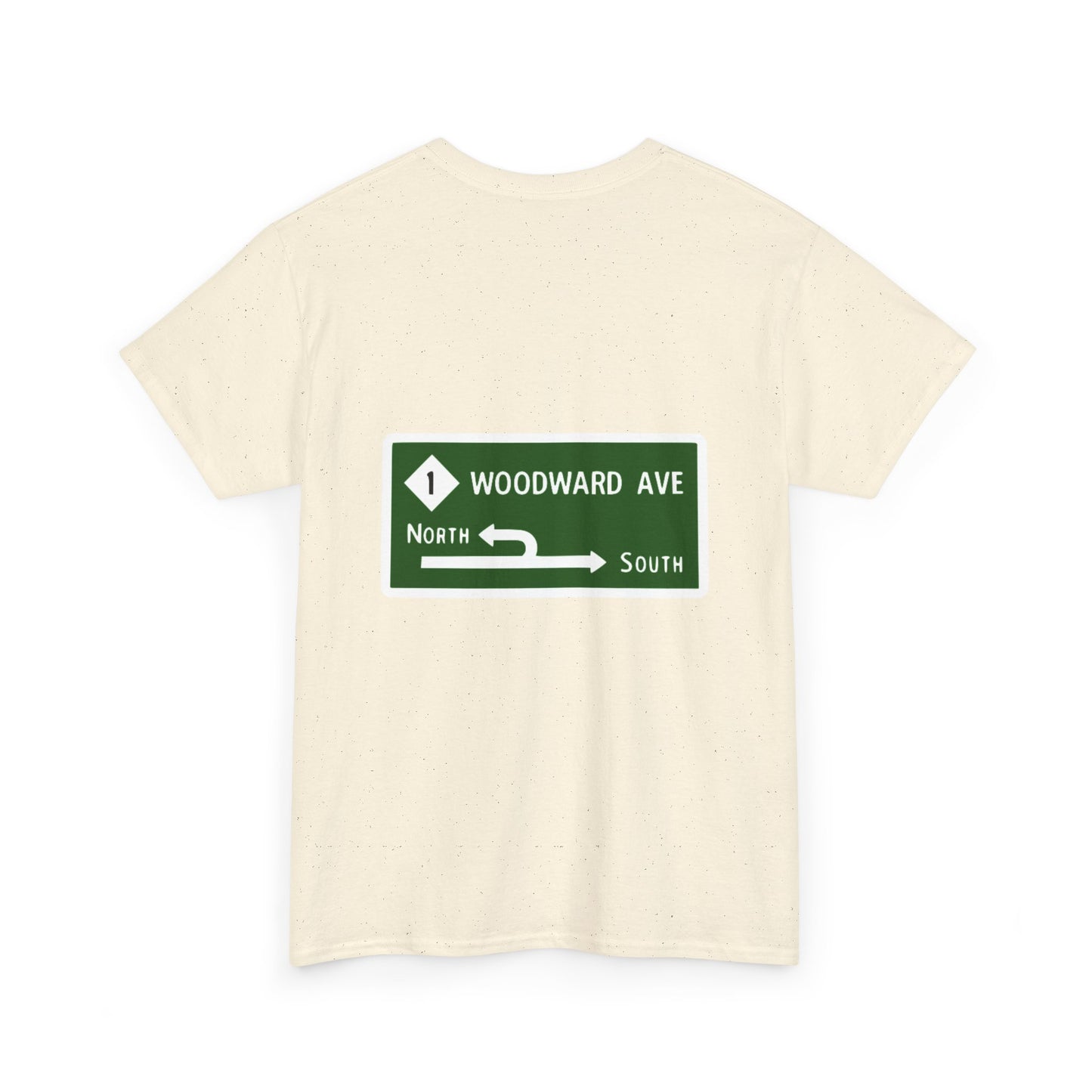 Woodward Avenue M1 Street Sign Michigan Dream Cruise Unisex Heavy Cotton Tee Shirt
