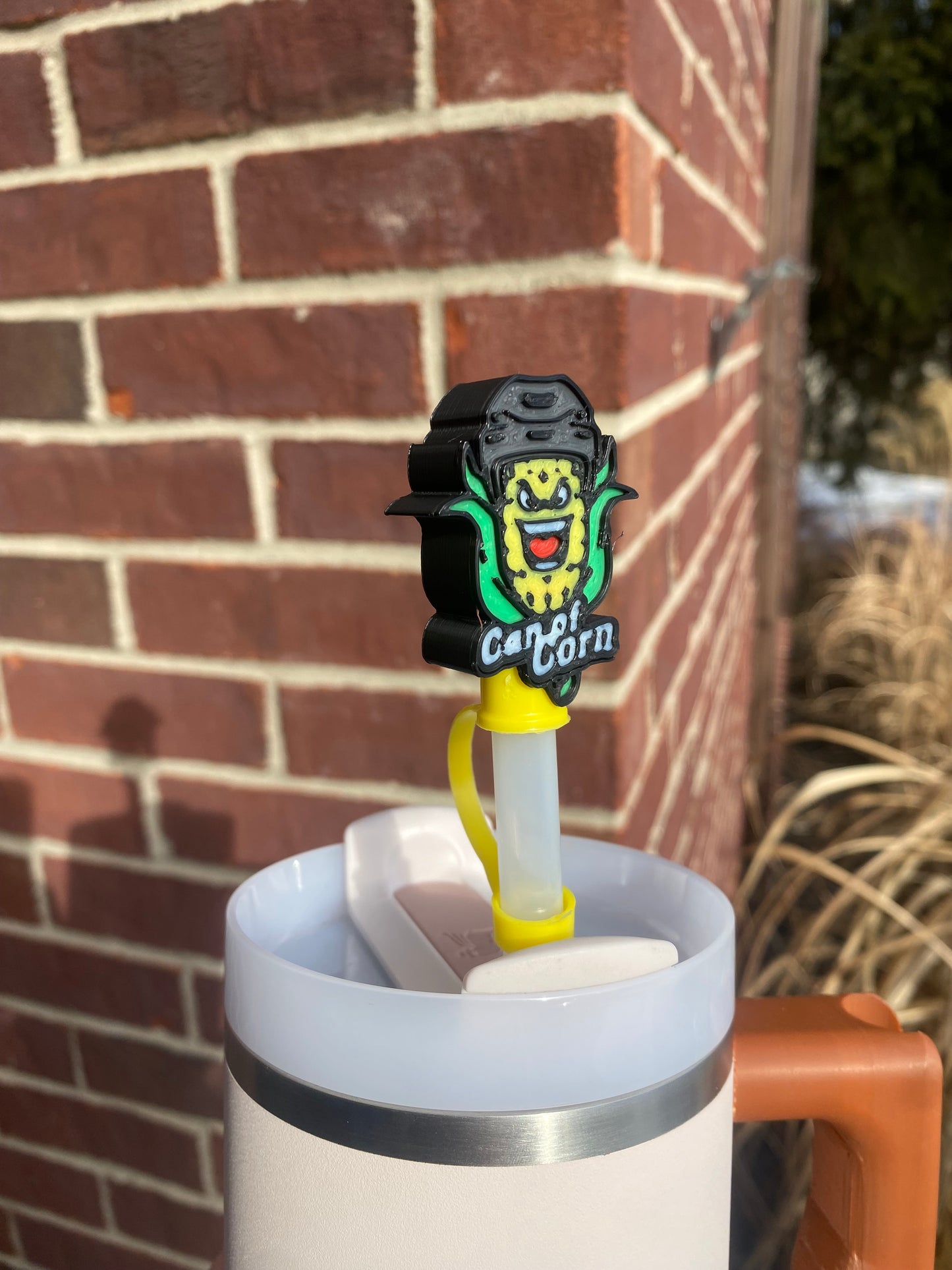 Can Of Corn Hockey Straw Toppers and Charms