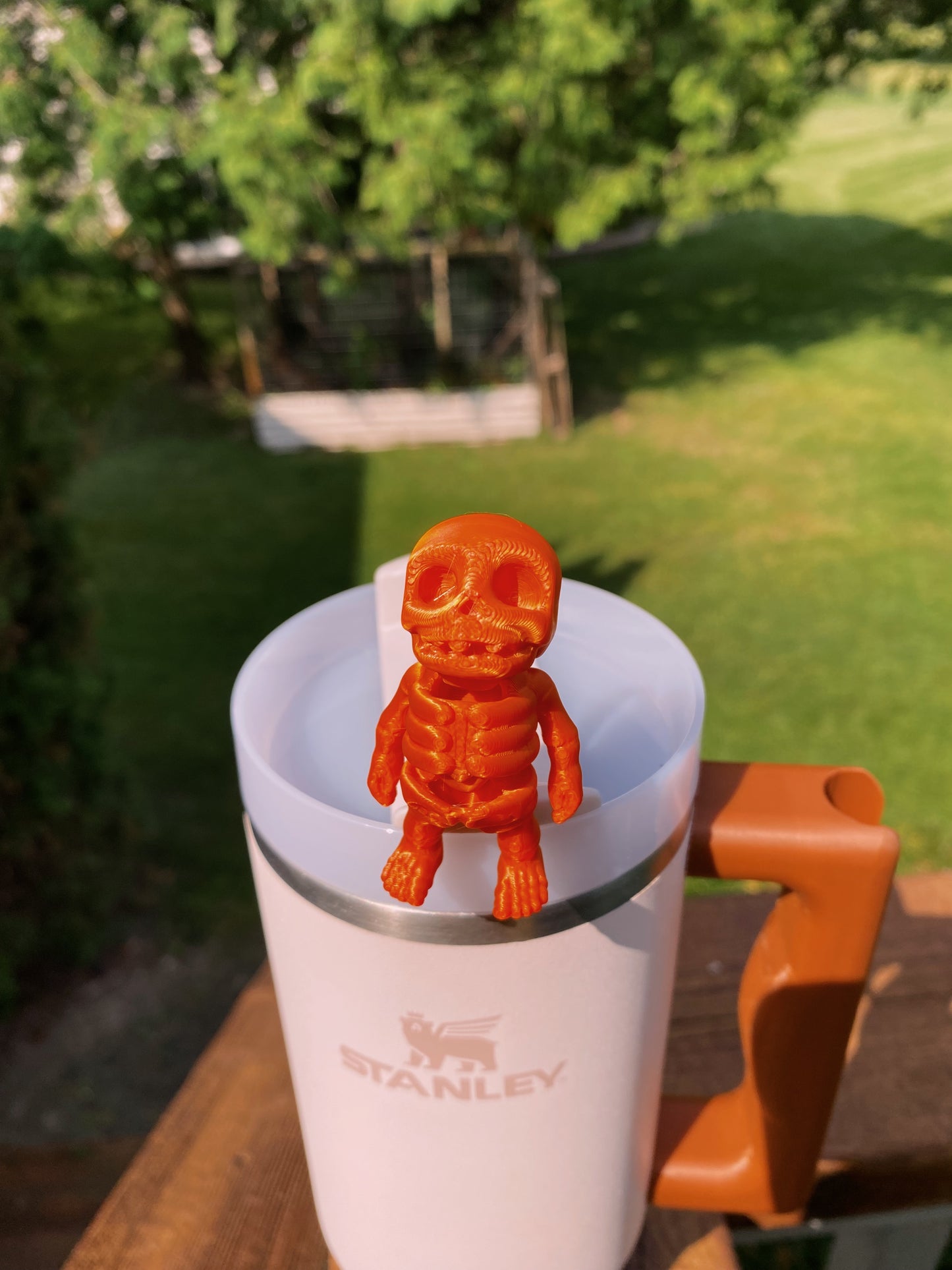Cute Skeleton Straw Topper/ Charms For Stanley Tumblers and other 9.5mm Straws 3D Printed Halloween Charms Spooky Scary Toppers