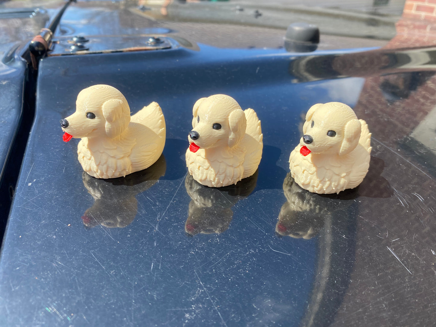 Golden Retreiver Duck Miniature Figurine For Jeep Wrangler Dashboard