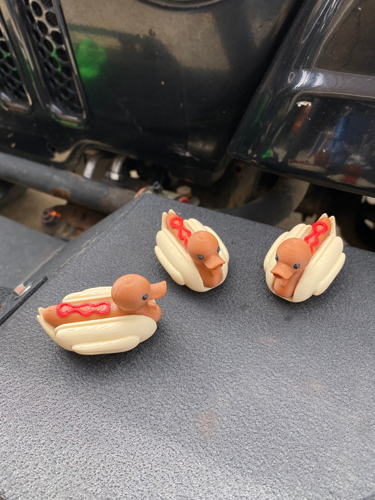 Hot Dog Duck Miniature Figurine For Jeep Wrangler Dashboard