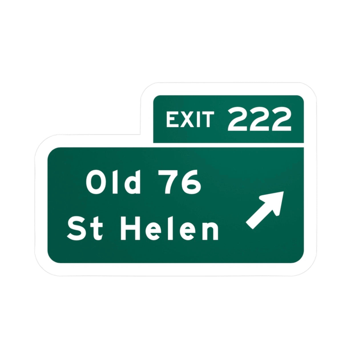 Old 76 St Helen Exit 222 Street Sign Highway Michigan Exit Sign Kiss-Cut Vinyl Decals