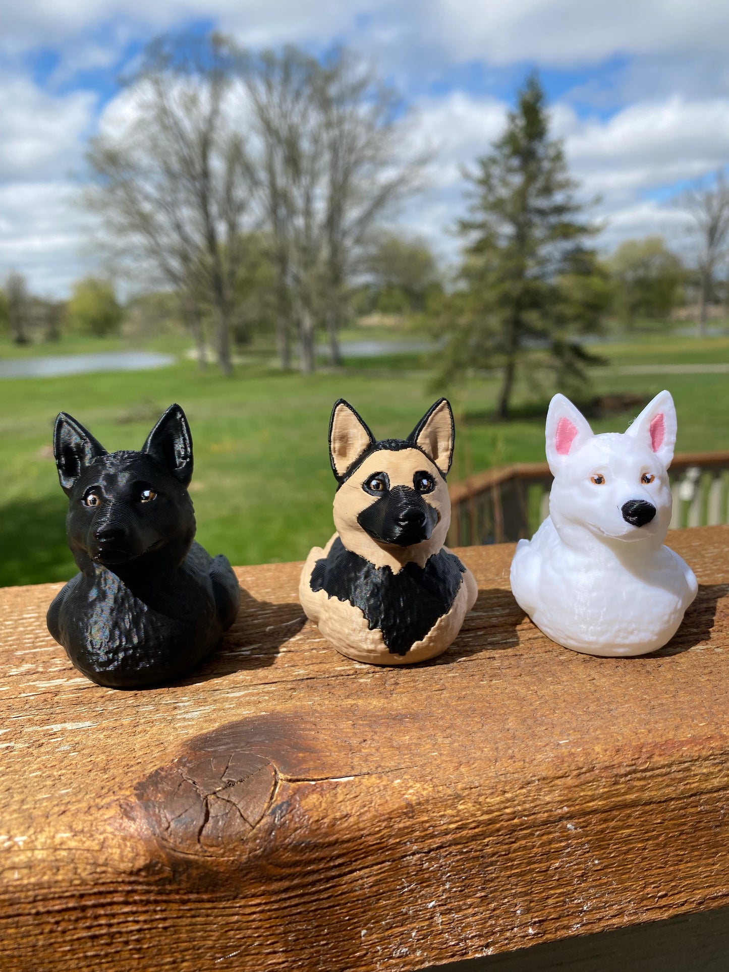 German Shepherd Duck Miniature Figurine For Jeep Wrangler Dashboard