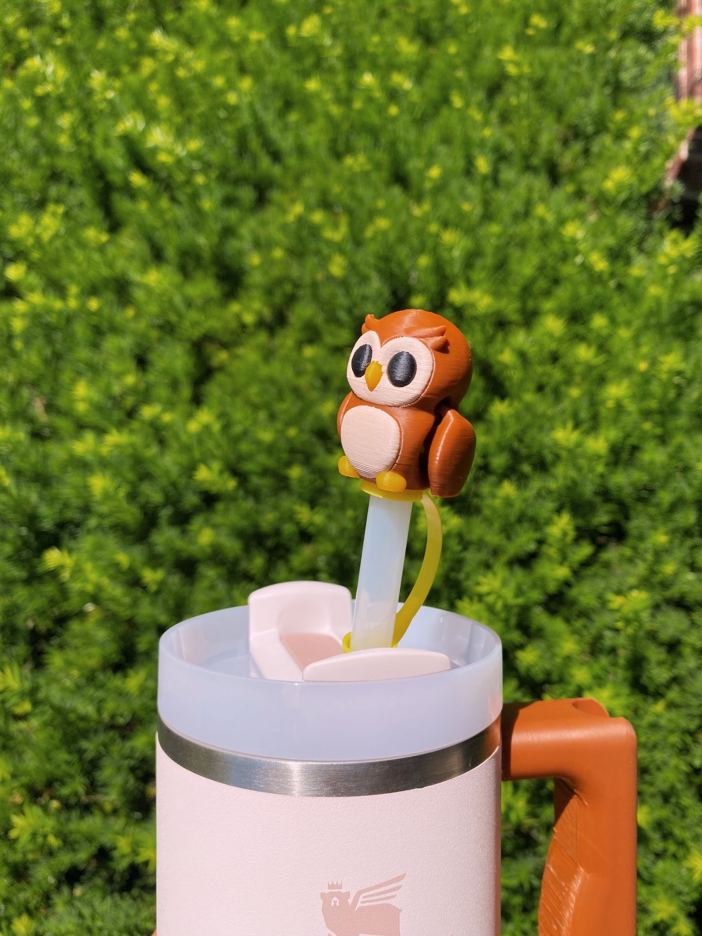 Super Cute Owl Articulated Fidget Straw Topper/ Charm for Stanely Tumblers and other 9.5mm Straws
