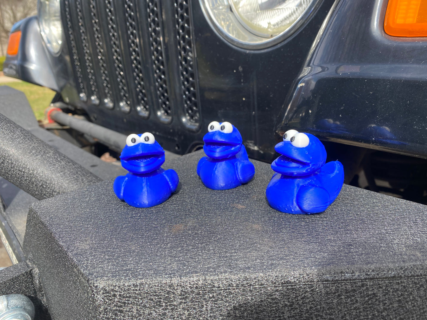 Cookie Monster Duck Miniature Figurine For Jeep Wrangler Dashboard