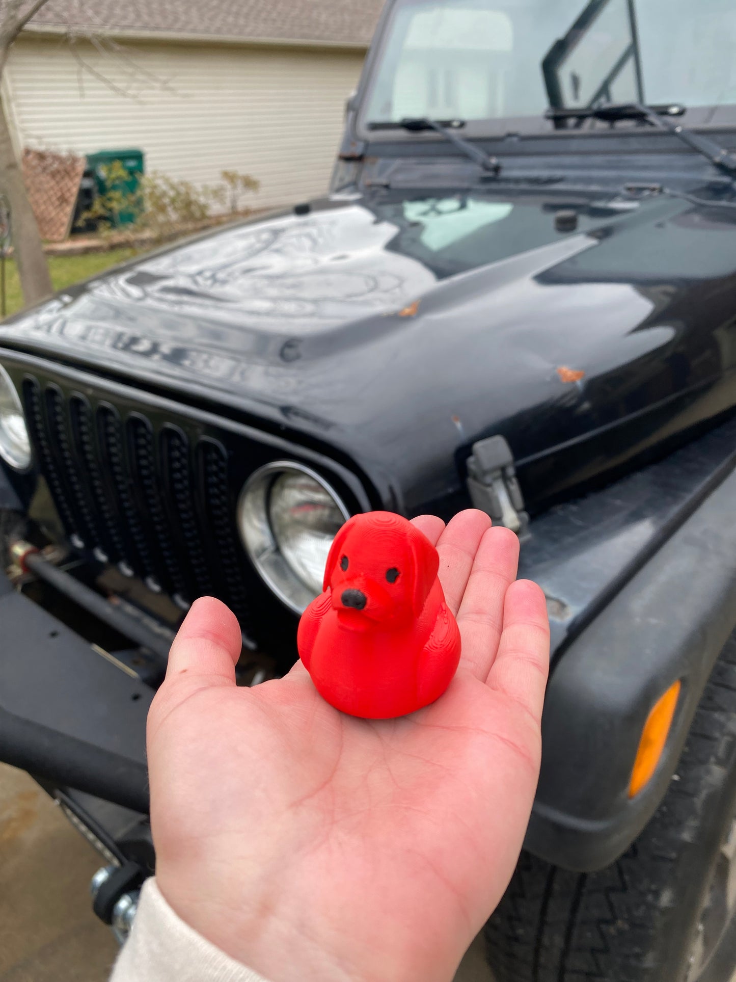 Clifford The Big Red Dog Duck Miniature Figurine For Jeep Wrangler Dashboard