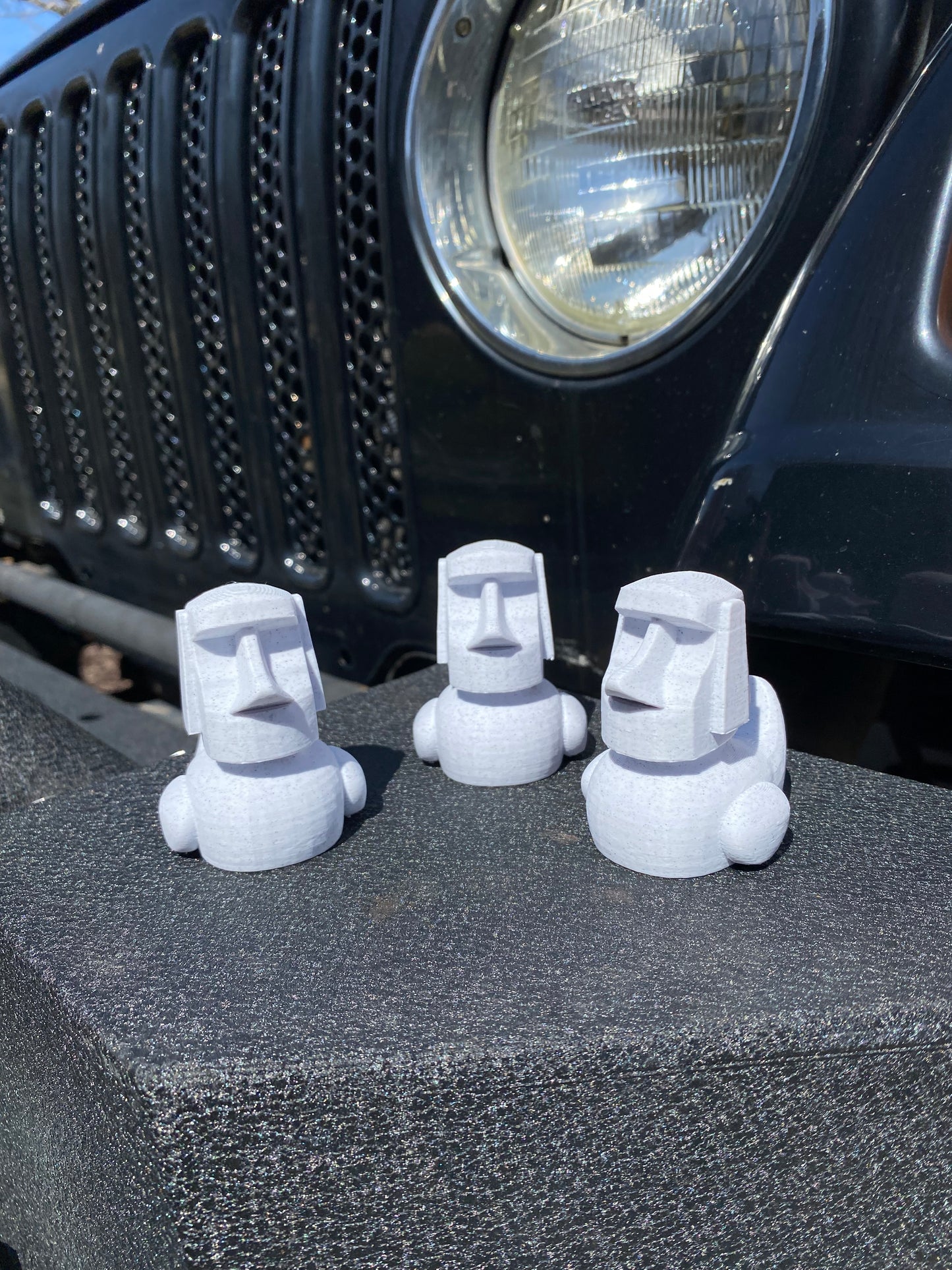Moai Easter Island Duck Miniature Figurine For Jeep Wrangler Dashboard