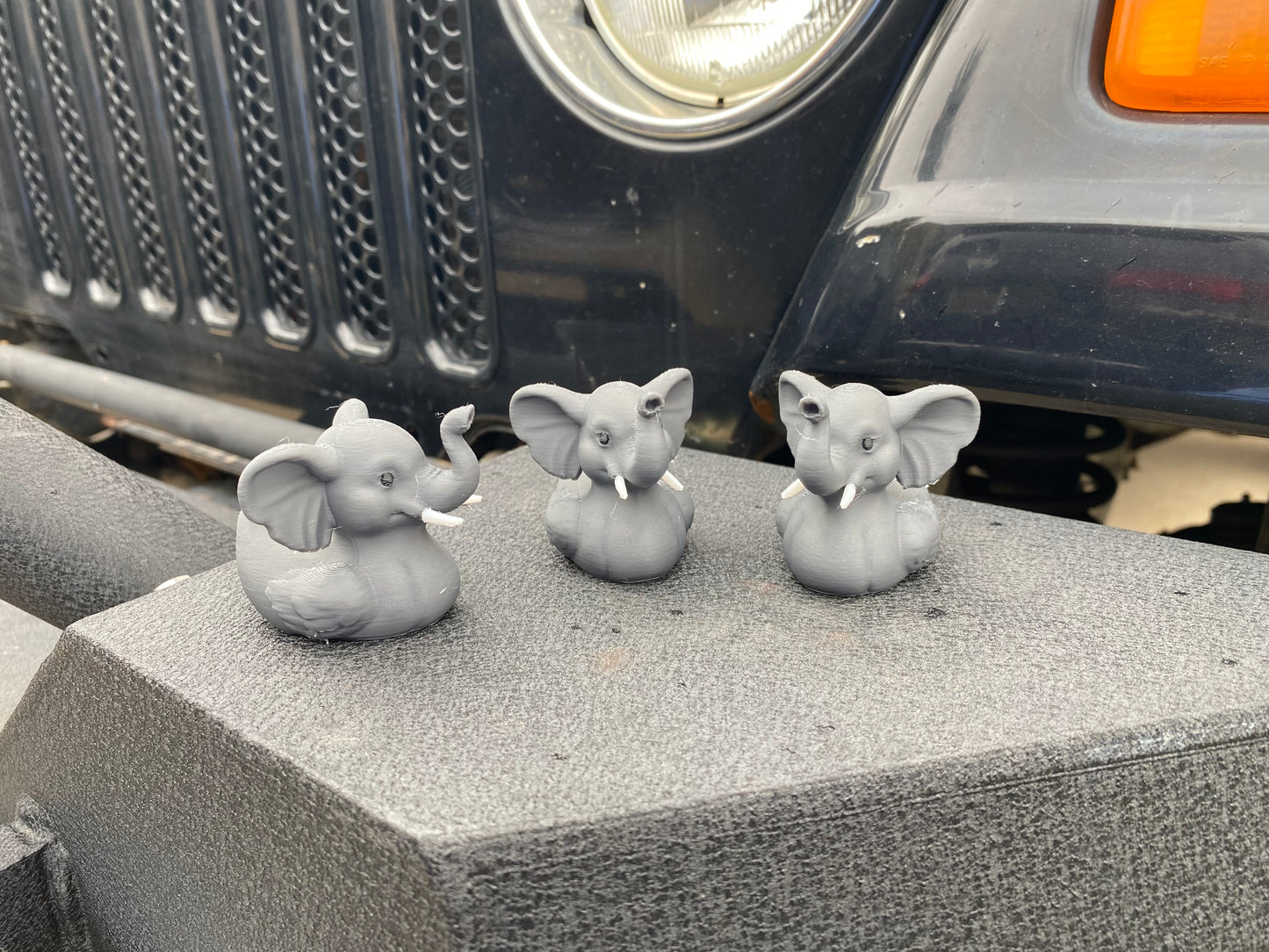 Elephant Duck Miniature Figurine For Jeep Wrangler Dashboard