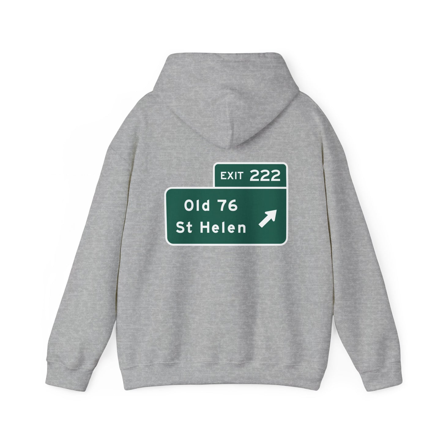 Exit 222 Old 76 St Helen Michigan Exit Sign Hoodie Hooded Sweatshirt