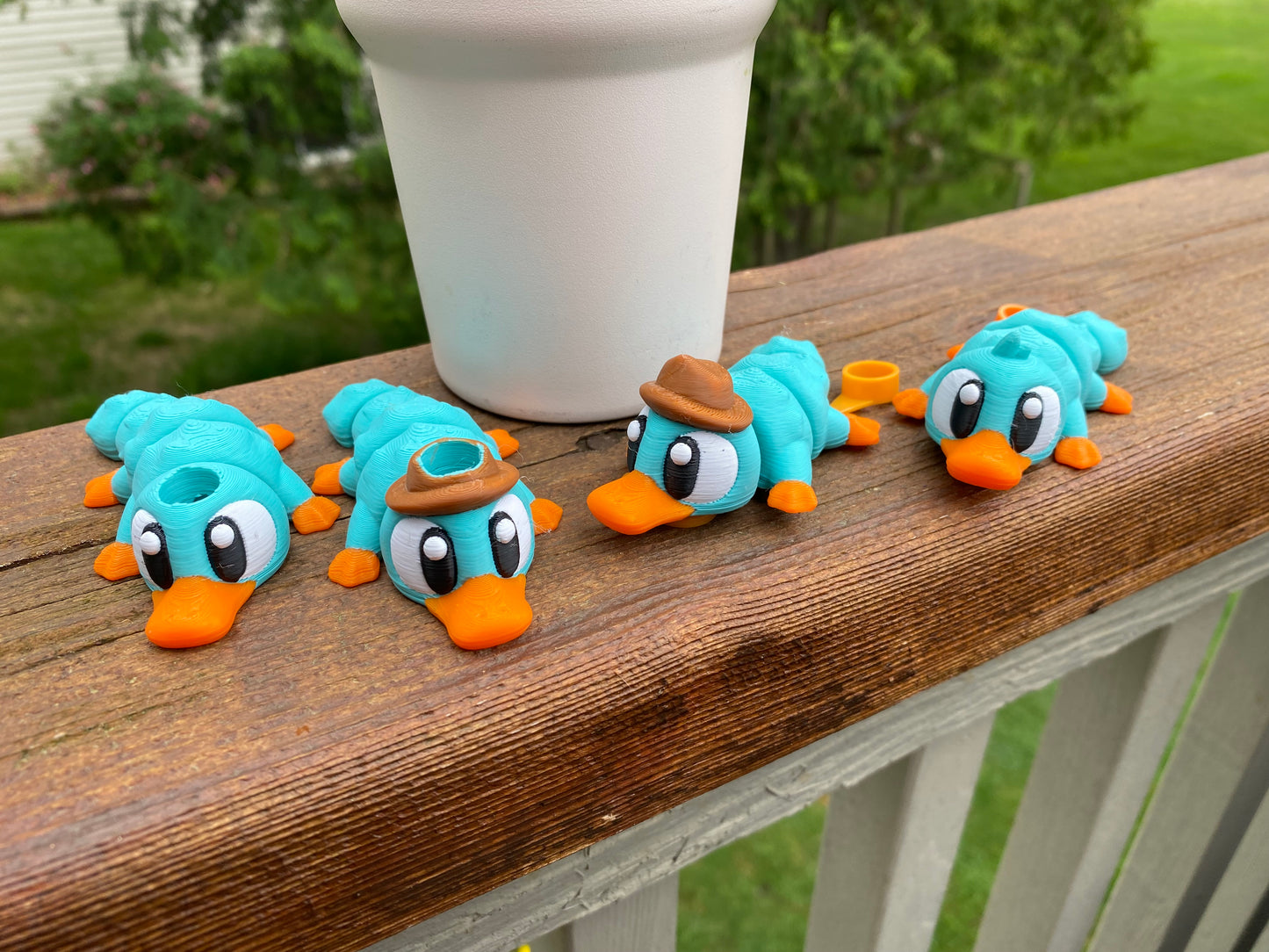 Teal Platypus With Hat Straw Topper/ Charm for Stanely Tumblers and other 9.5mm Straws