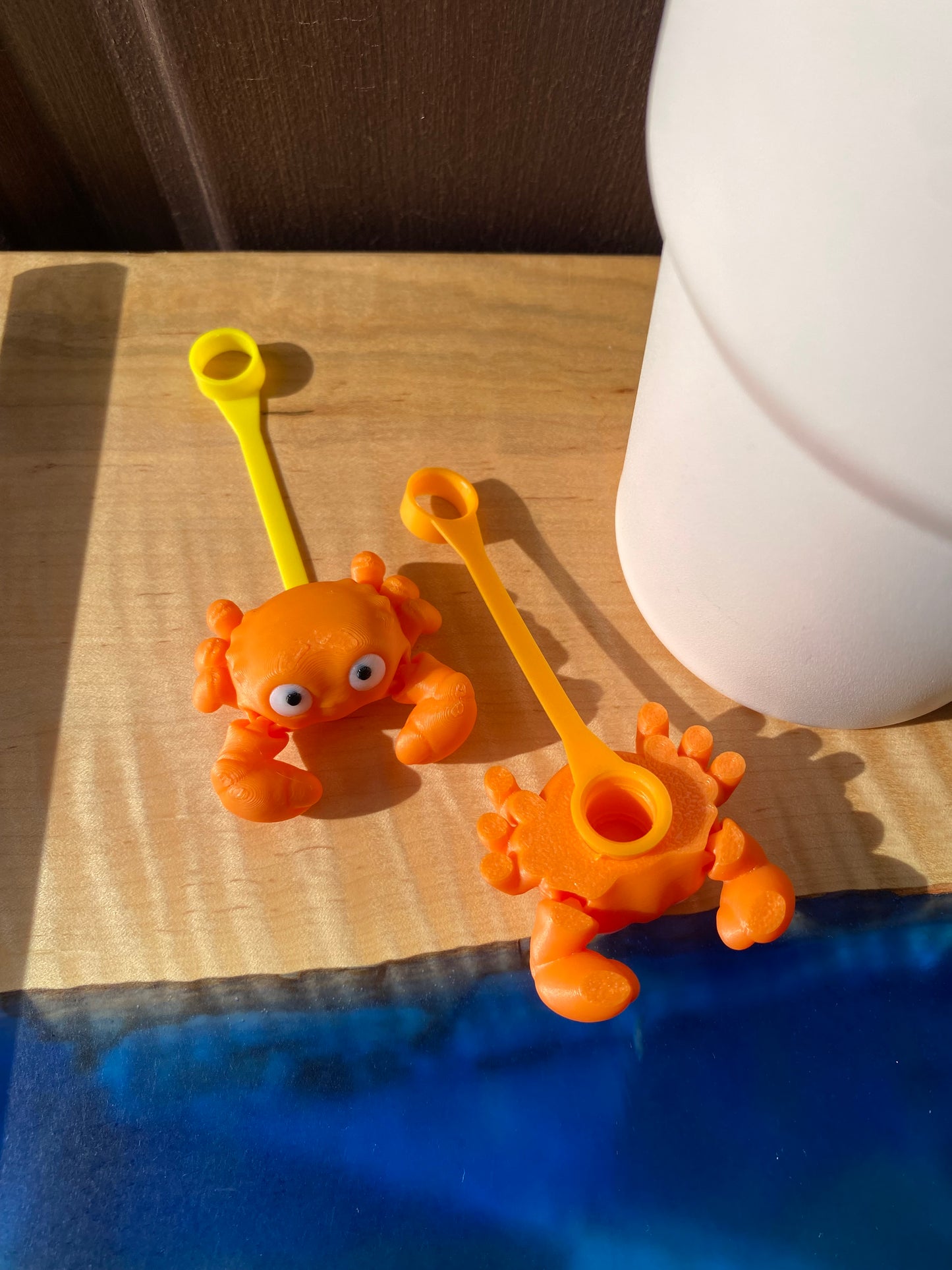 Vibrant Orange King Crab Straw Topper/ Charm for Stanely Tumblers and other 9.5mm Straws