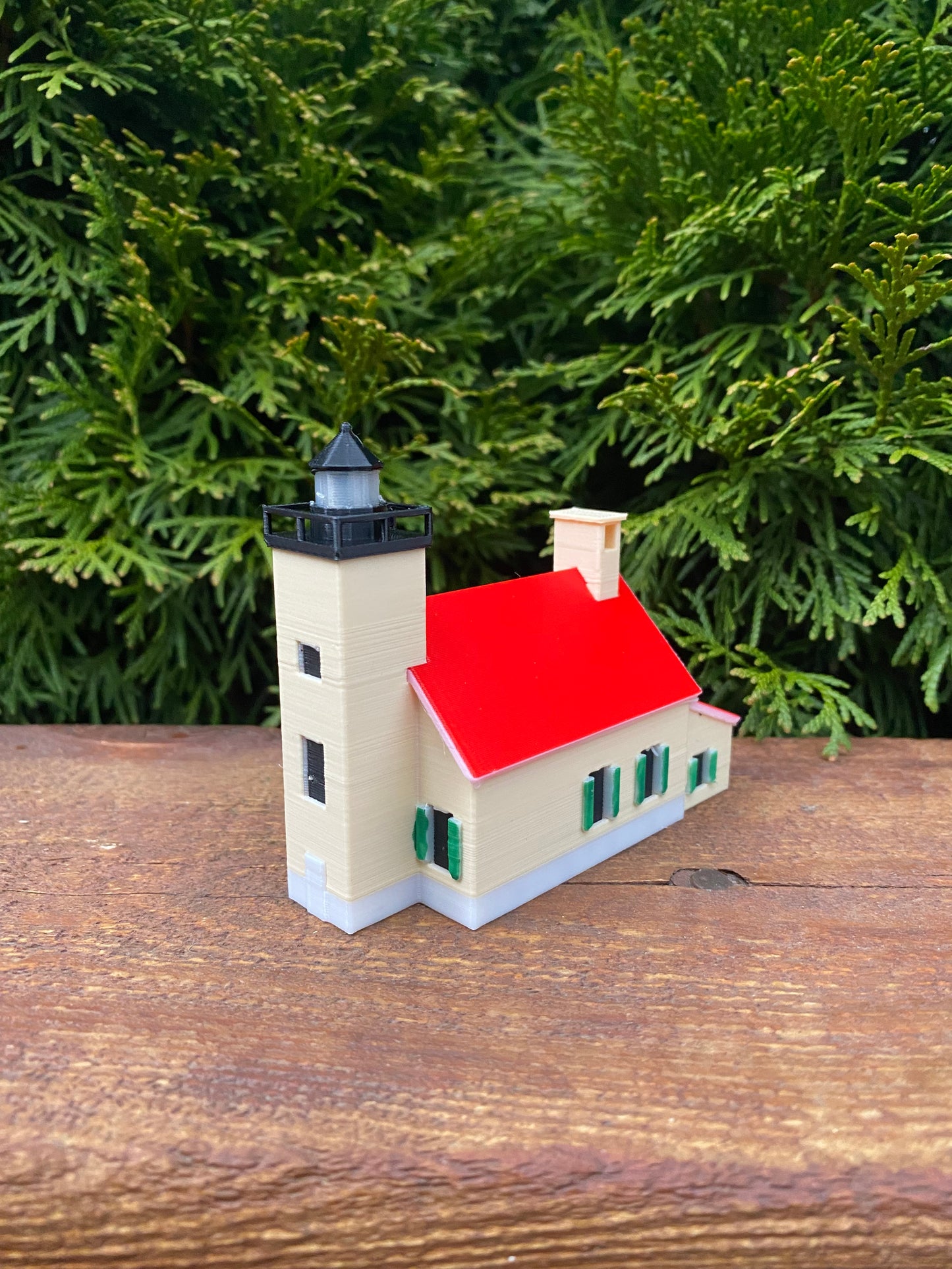 Copper Harbor Lighthouse Copper Harbor, Michigan Miniature Replica Desk/Shelf and Christmas Tree Ornaments