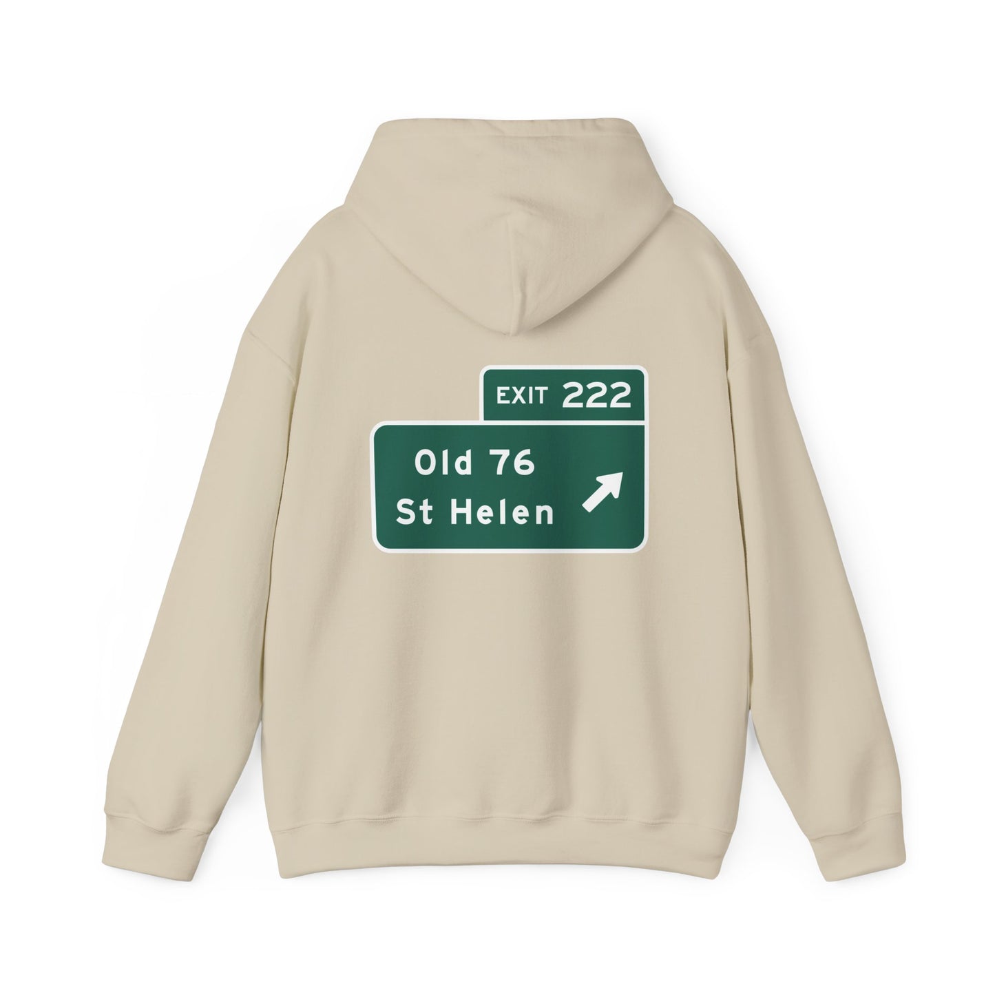 Exit 222 Old 76 St Helen Michigan Exit Sign Hoodie Hooded Sweatshirt