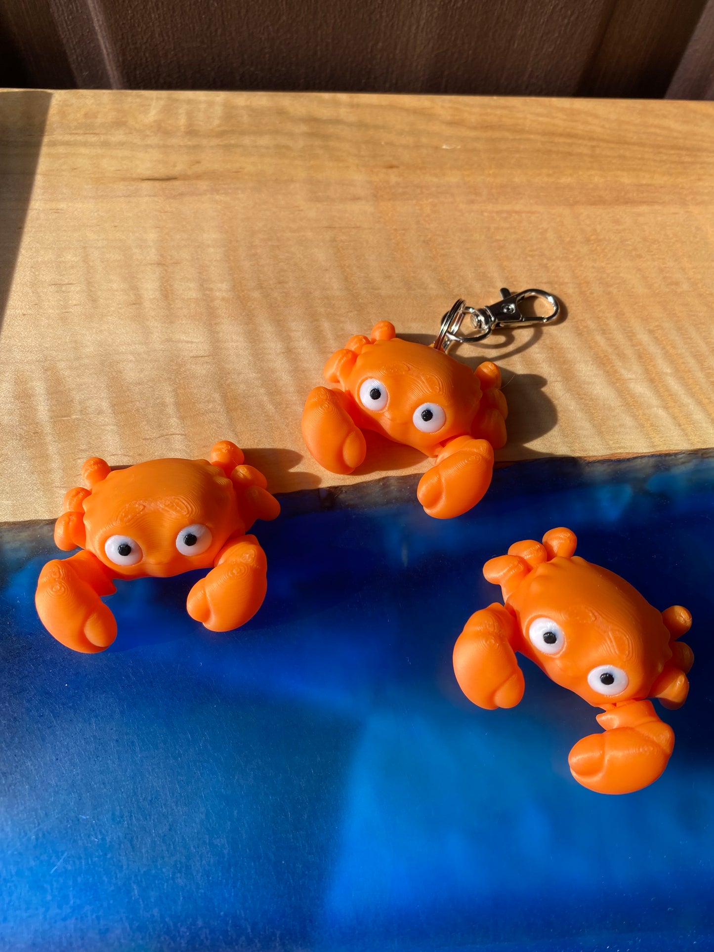Vibrant Orange King Crab Fidget Toys and Keychains