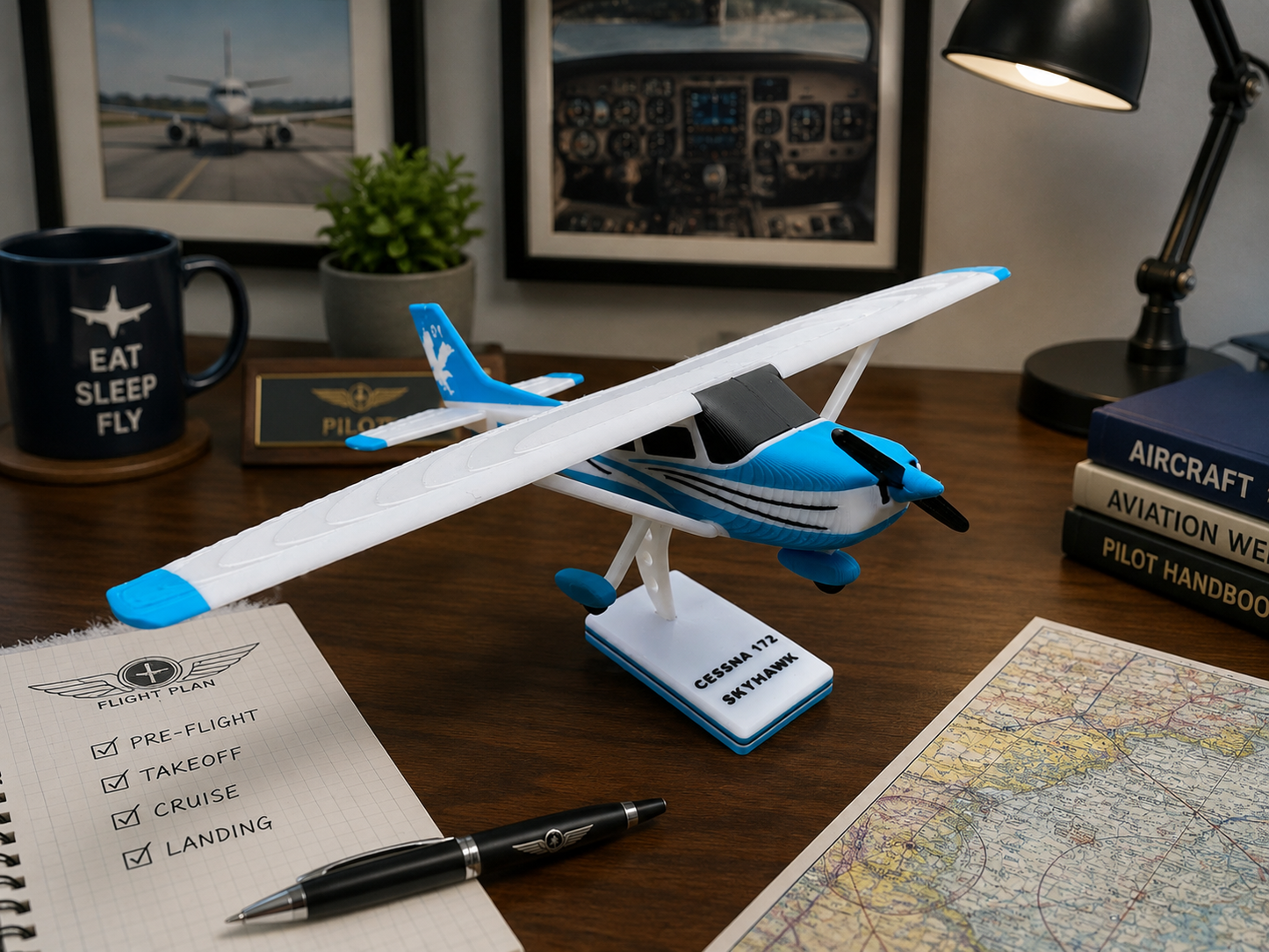Cessna 172 Skyhawk Model Plane 3D Printed