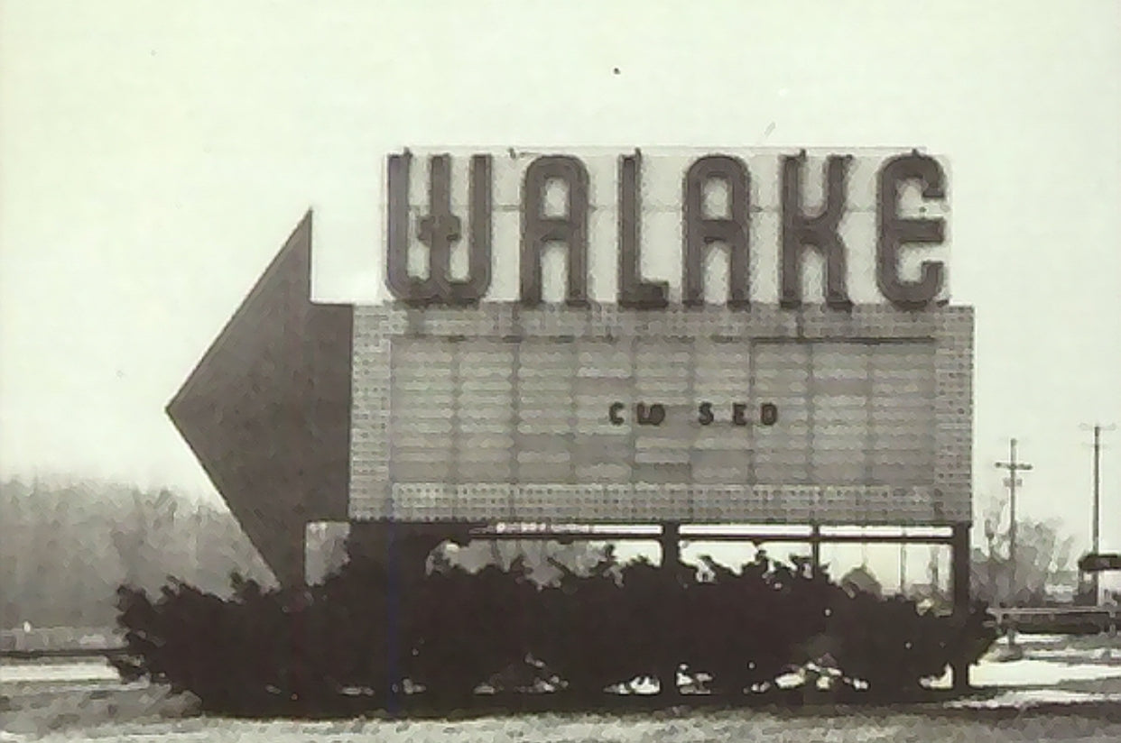 Walake Drive-In Sign Miniature Desk/ Shelf and Christmas Tree Ornaments Walled Lake, Michigan
