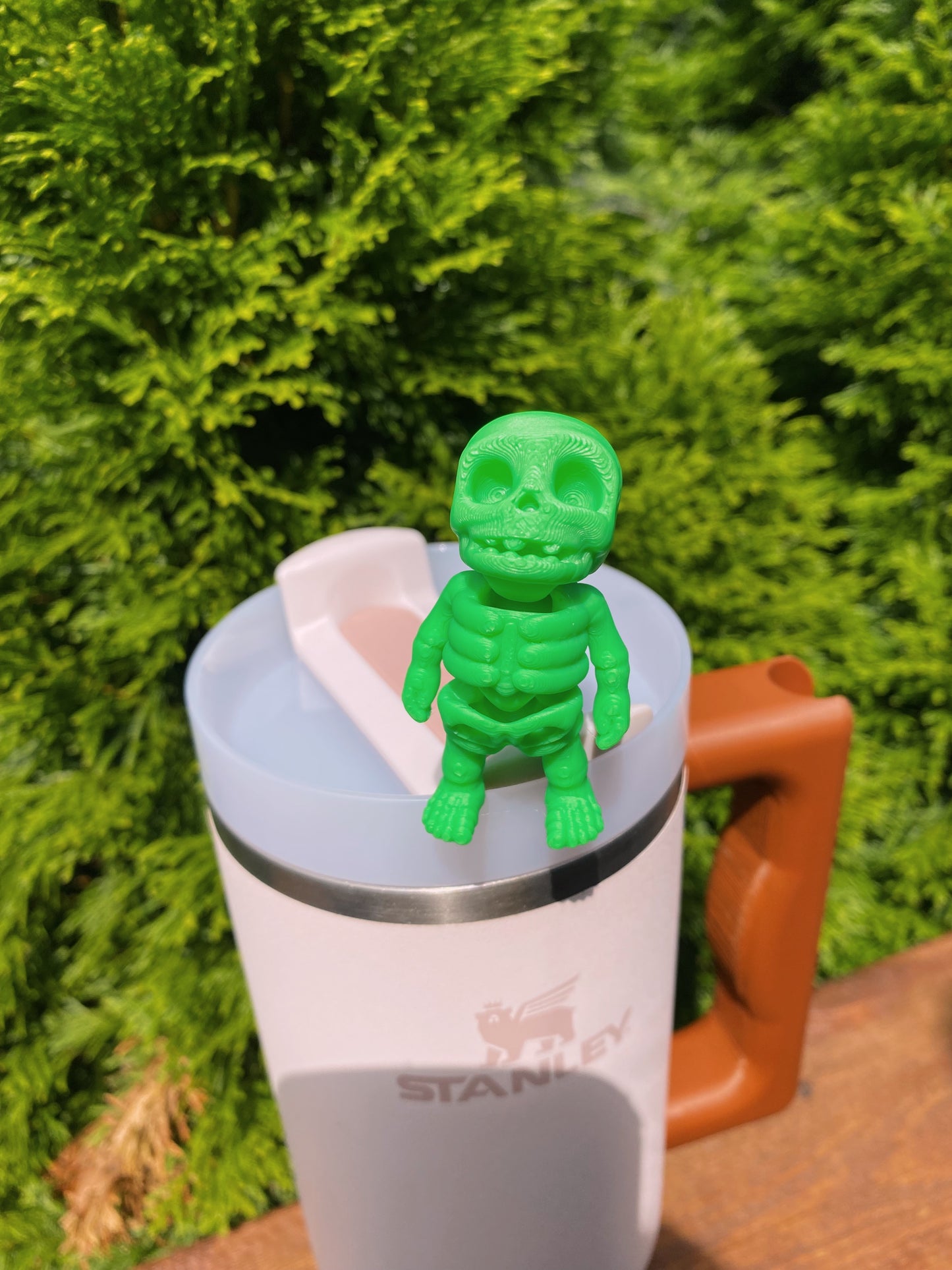Cute Skeleton Straw Topper/ Charms For Stanley Tumblers and other 9.5mm Straws 3D Printed Halloween Charms Spooky Scary Toppers