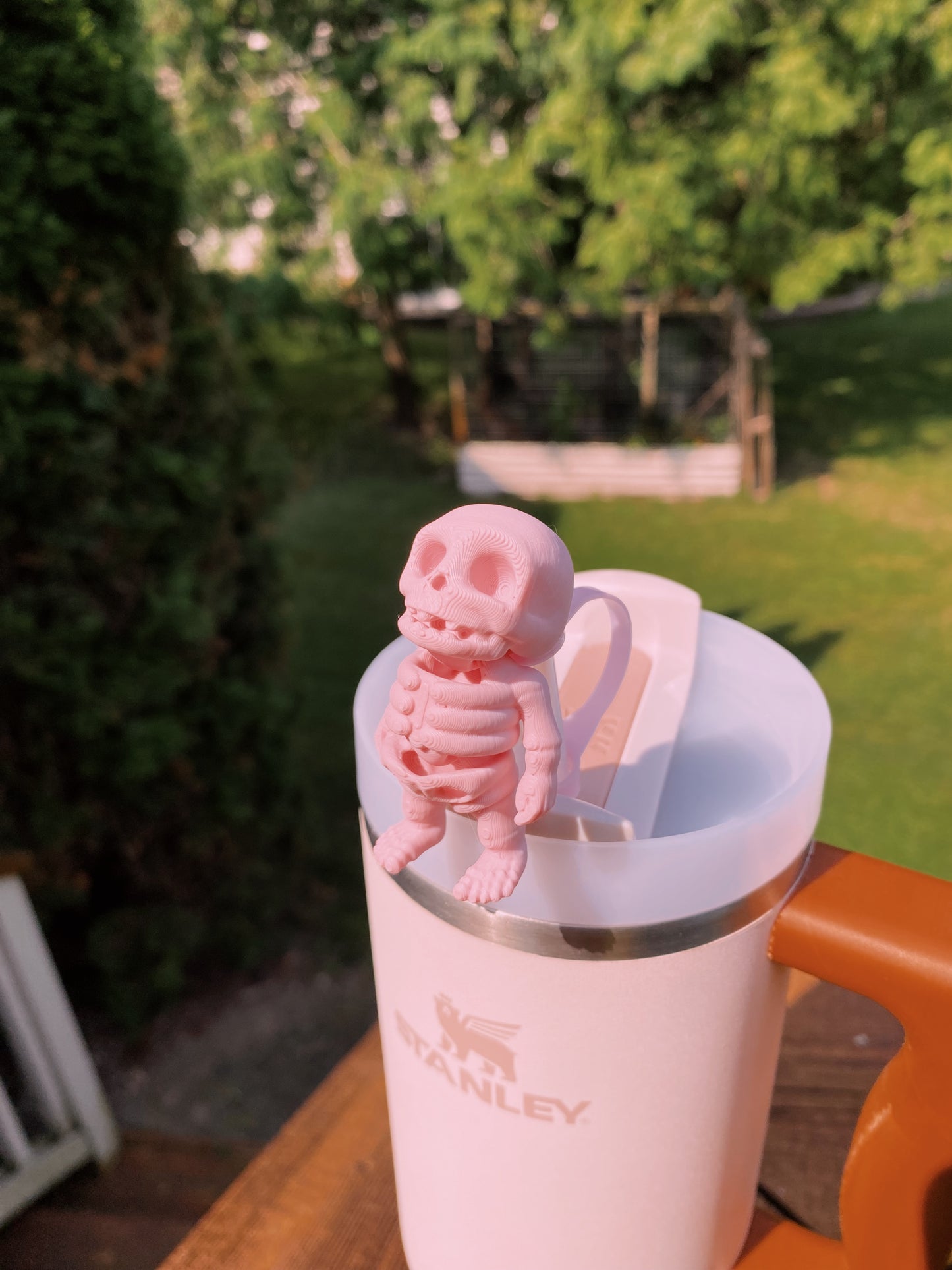Cute Skeleton Straw Topper/ Charms For Stanley Tumblers and other 9.5mm Straws 3D Printed Halloween Charms Spooky Scary Toppers