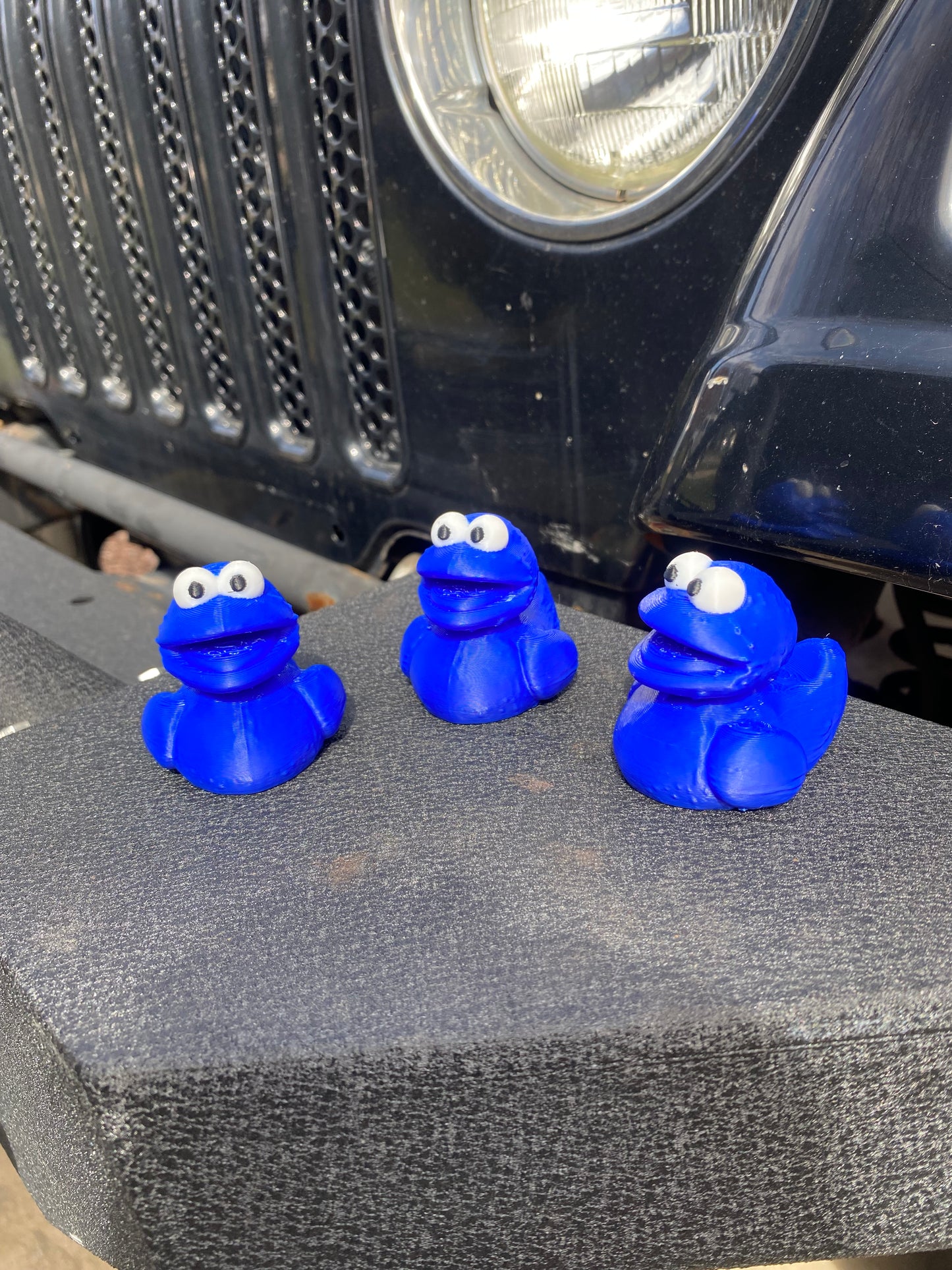 Cookie Monster Duck Miniature Figurine For Jeep Wrangler Dashboard