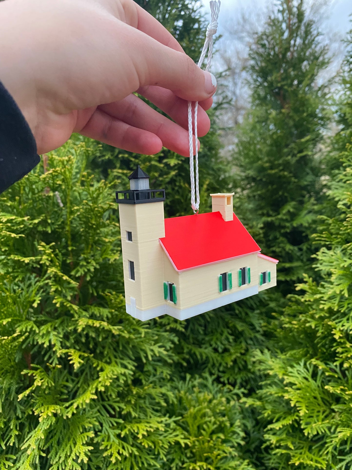 Copper Harbor Lighthouse Copper Harbor, Michigan Miniature Replica Desk/Shelf and Christmas Tree Ornaments