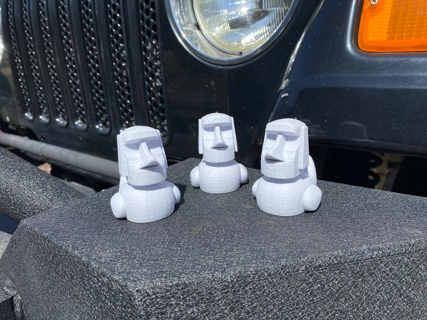 Moai Easter Island Duck Miniature Figurine For Jeep Wrangler Dashboard