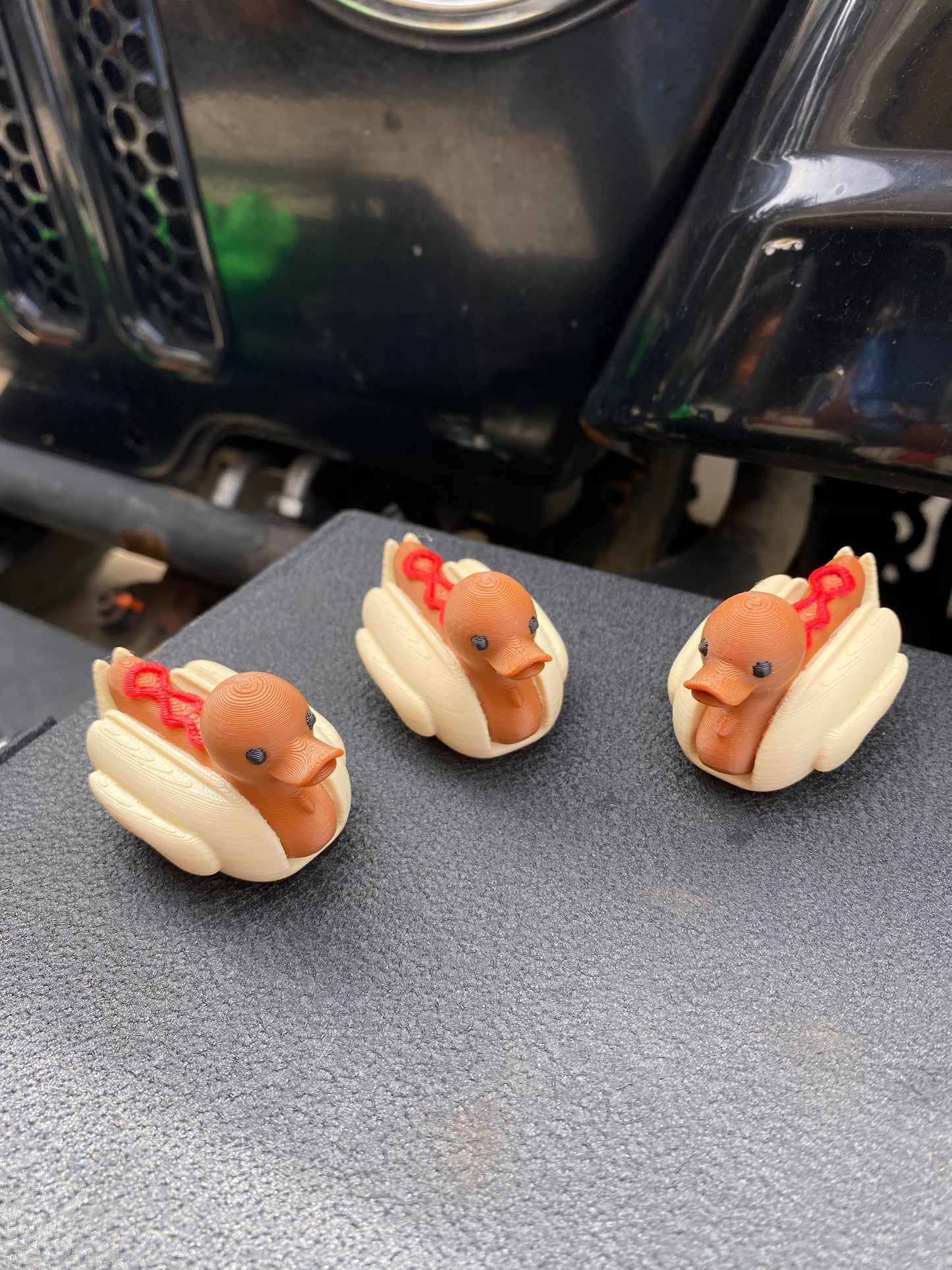 Hot Dog Duck Miniature Figurine For Jeep Wrangler Dashboard