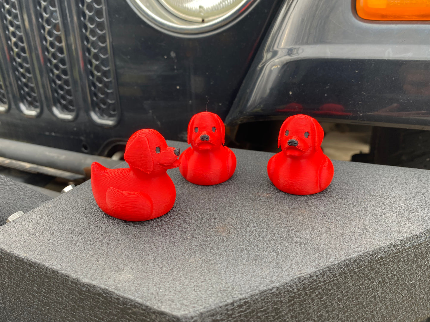 Clifford The Big Red Dog Duck Miniature Figurine For Jeep Wrangler Dashboard