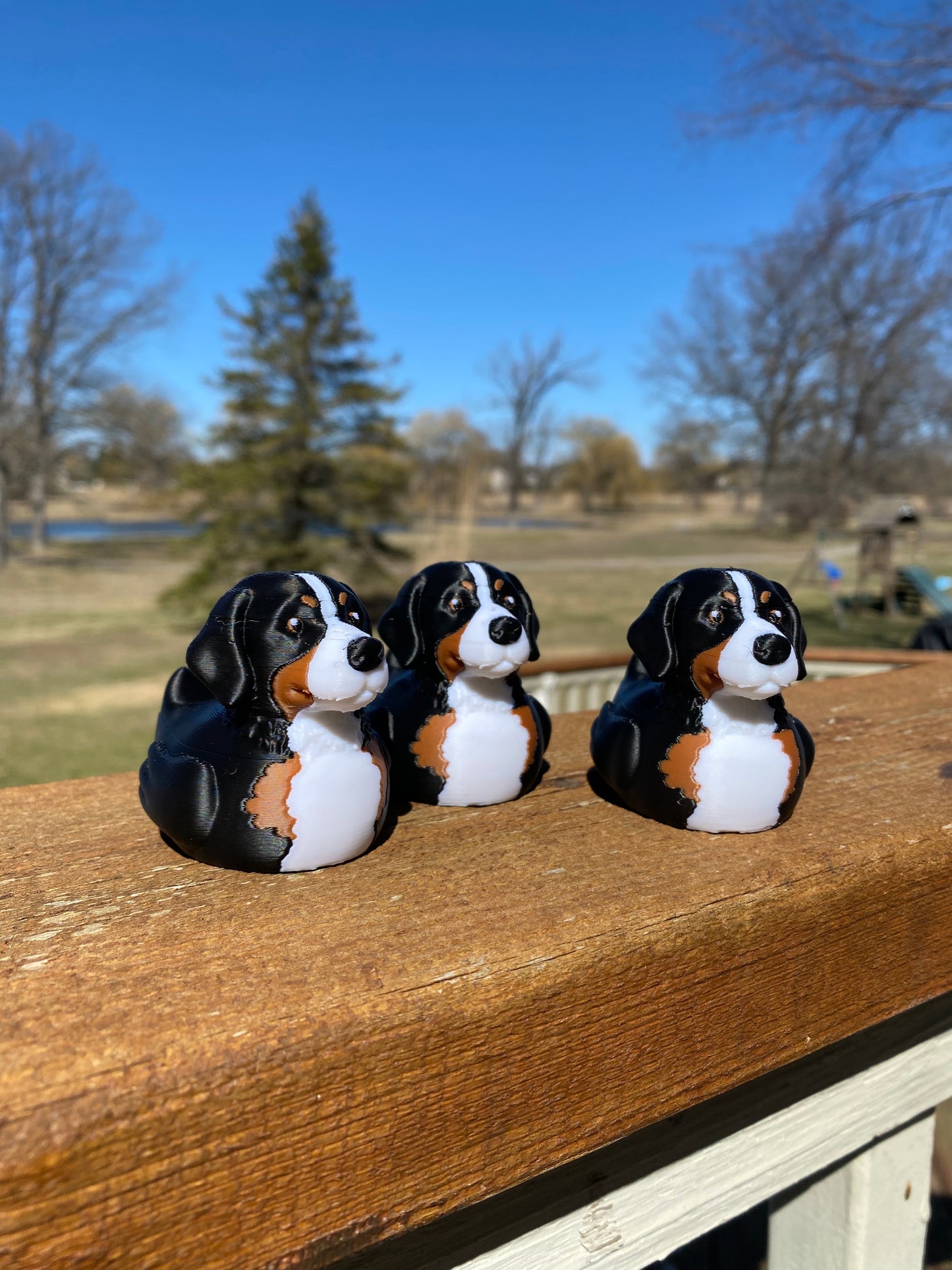 Bernese Mountain Dog Duck Miniature Figurine For Jeep Wrangler Dashboard