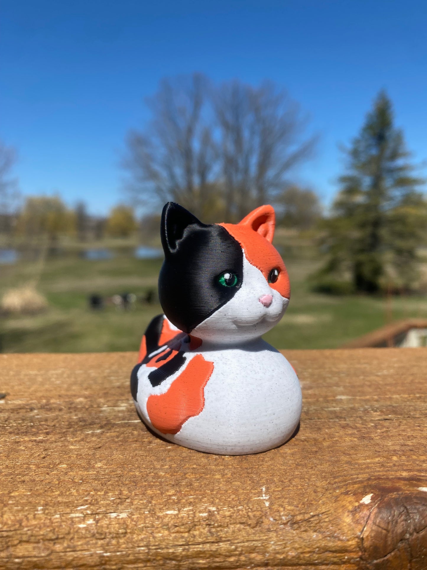 Calico Cat Duck Miniature Figurine For Jeep Wrangler Dashboard