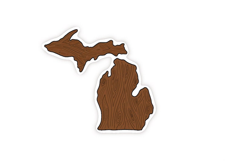Woodgrain Michigan Sticker
