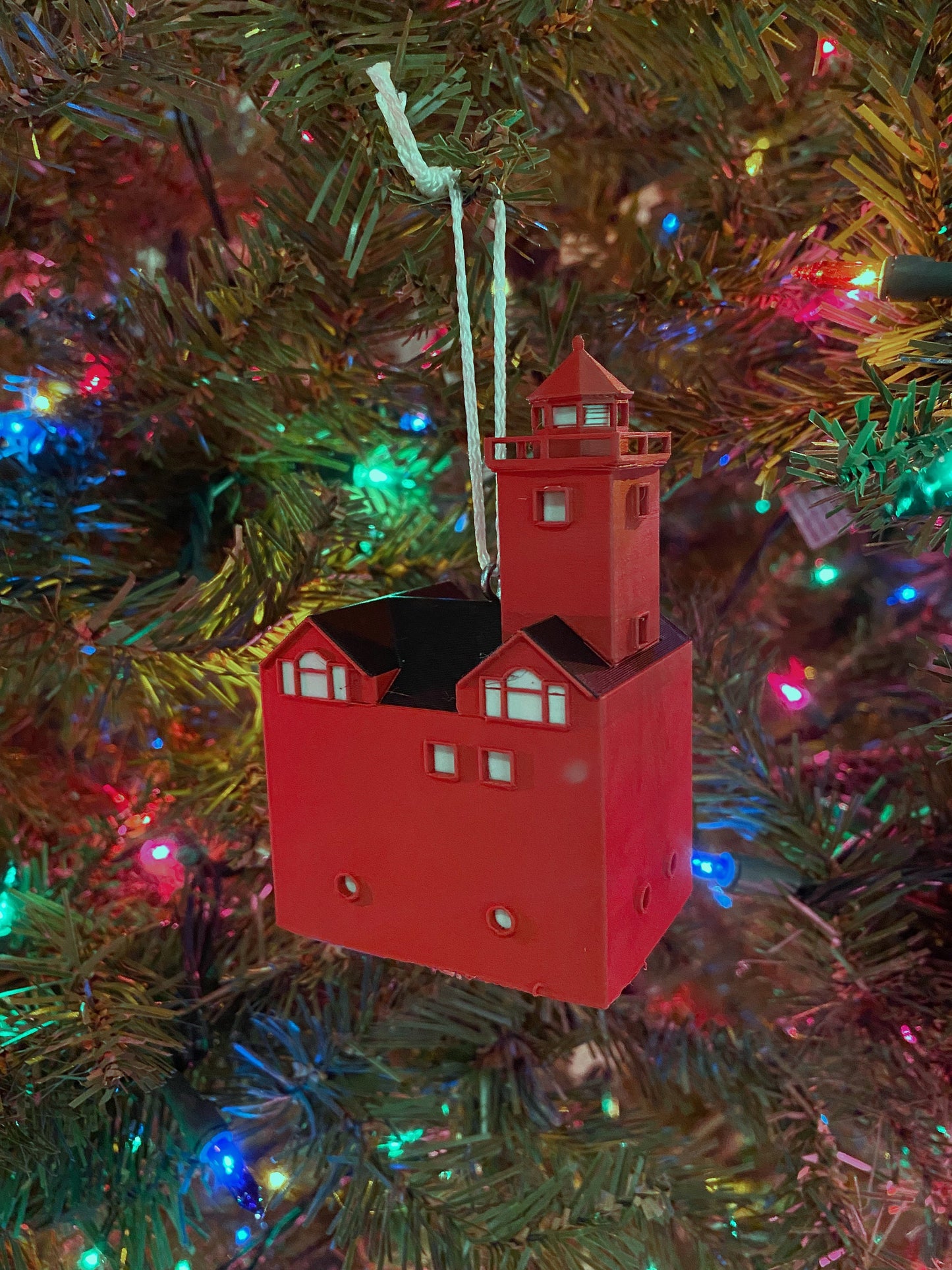 Big Red Lighthouse Holland, Michigan Miniature Replica Desk/Shelf and Christmas Tree Ornaments