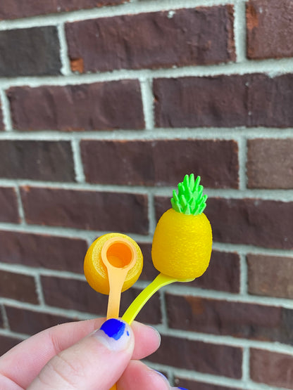 Tropical Bright Summer Vibes Pineapple Fruit Straw Topper/ Charm for Stanely Tumblers and other 9.5mm Straws