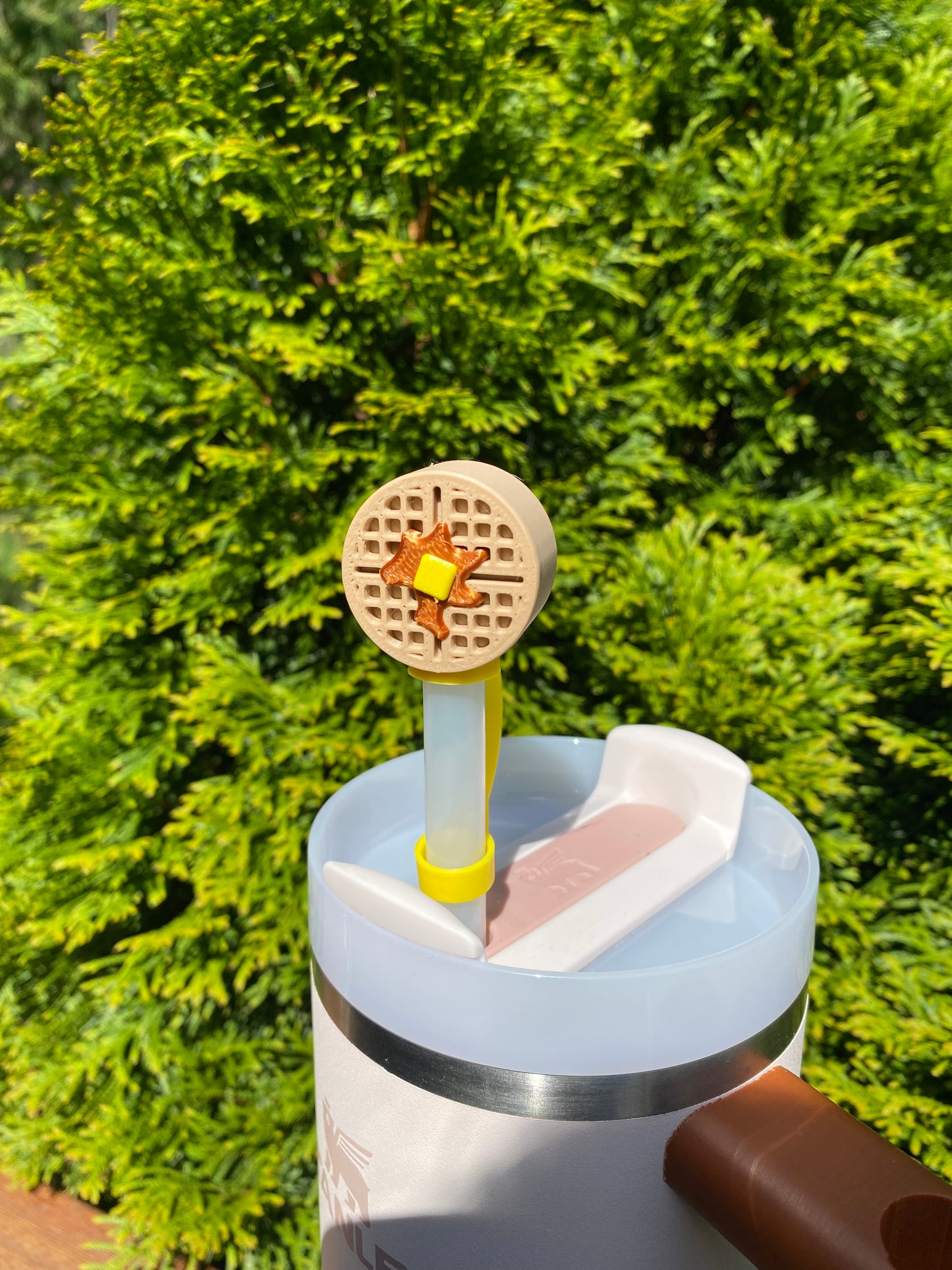 Waffle Straw Topper/ Charm for Stanely Tumblers and other 9.5mm Straws