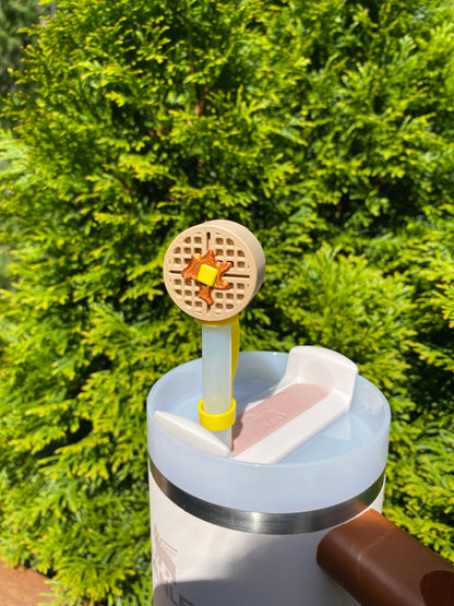 Waffle Straw Topper/ Charm for Stanely Tumblers and other 9.5mm Straws