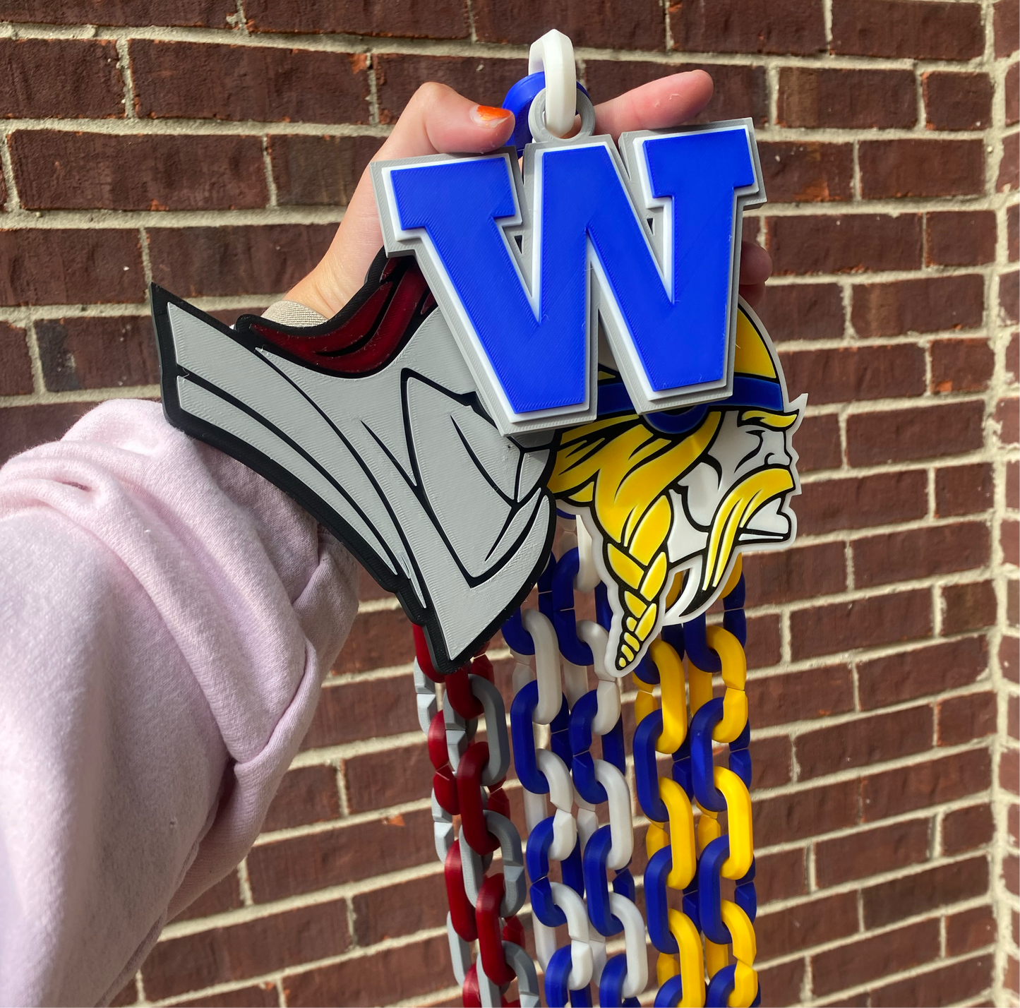 JUMBO 3D Printed Custom Chunky Chain Necklaces For Sports Teams, Schools, Trophies, Awards