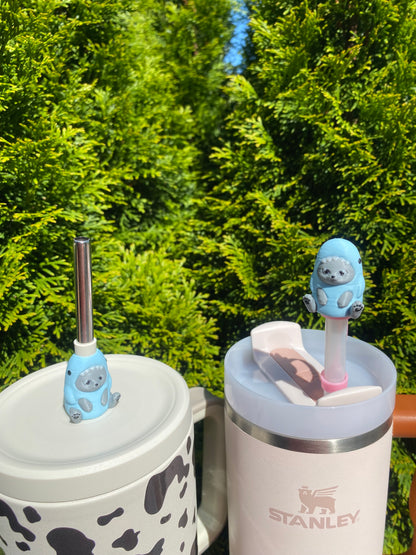 Kitty Shark Straw Topper/ Charm for Stanely Tumblers and other 9.5mm Straws Desk Buddies