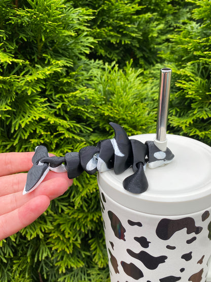 Super Articulated Killer Whale Orca Straw Topper And Charms For Stanley Straws Or Other 9.5mm Straws
