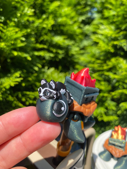 Dumpster Fire Sea Turtle Tumbler Toppers / Straw Charms for Stanley Tumblers or other 9.5mm Straws 3D Printed