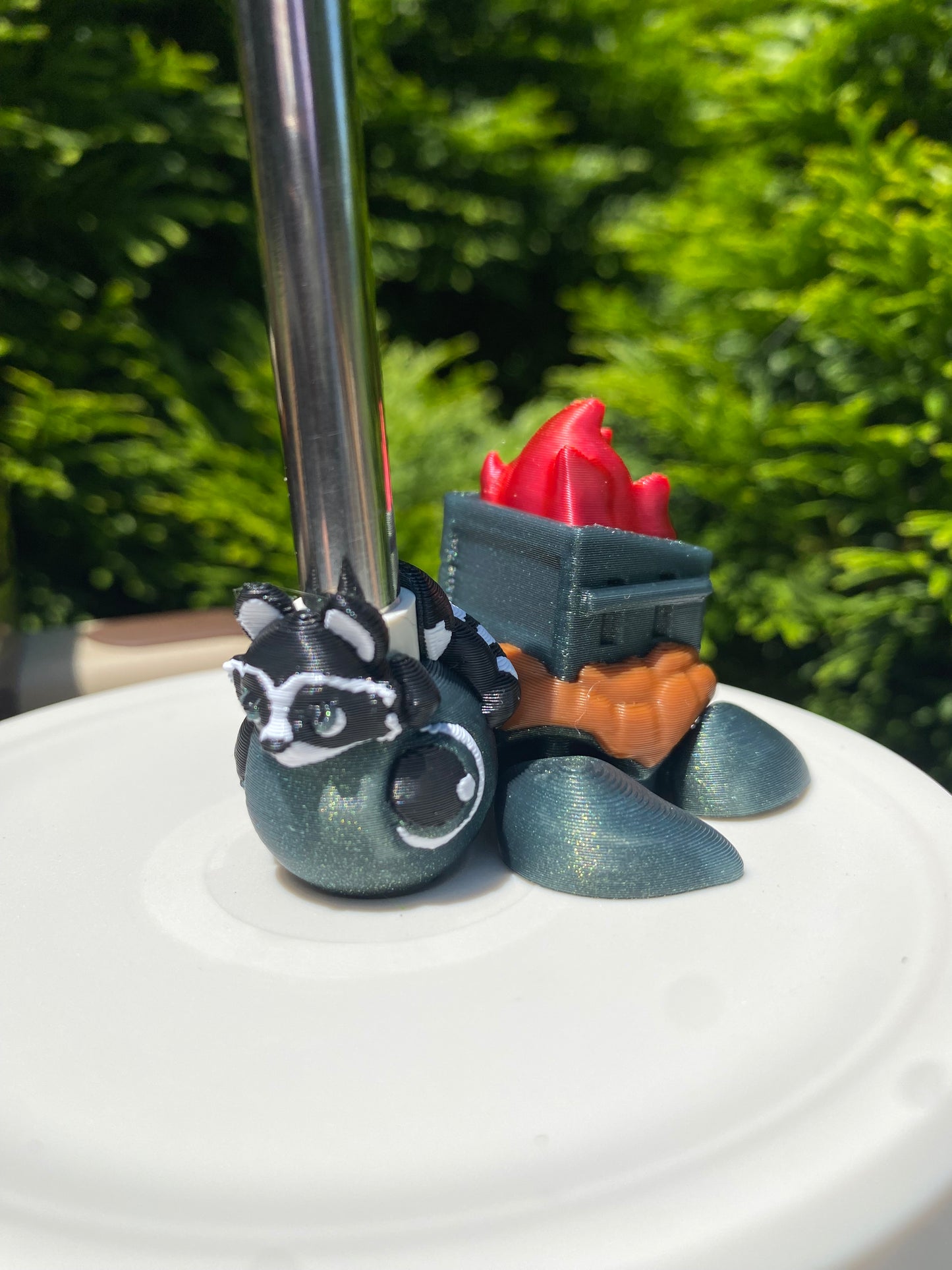 Dumpster Fire Sea Turtle Tumbler Toppers / Straw Charms for Stanley Tumblers or other 9.5mm Straws 3D Printed