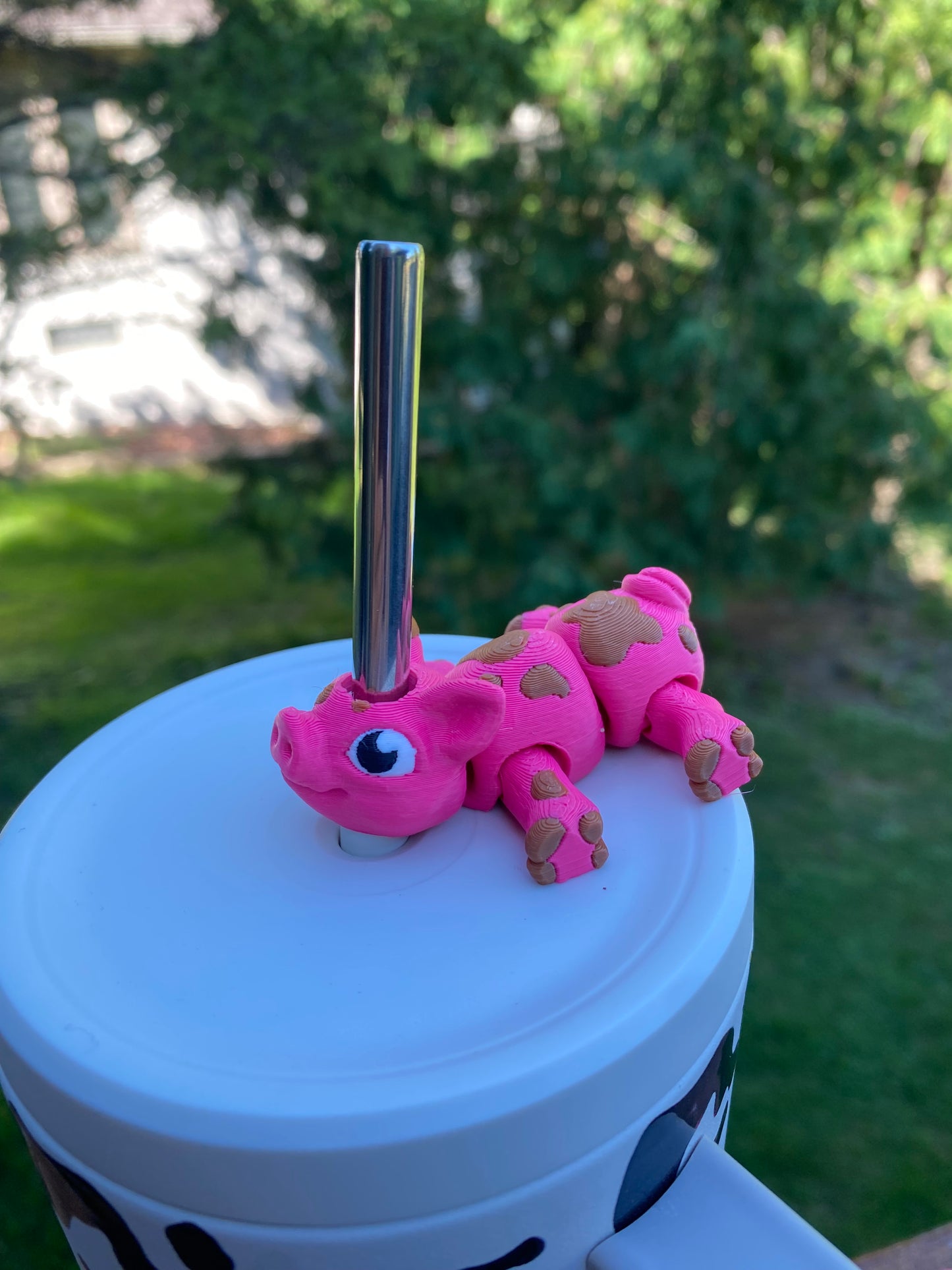Pig Straw Topper/ Charm for Stanely Tumblers and other 9.5mm Straws